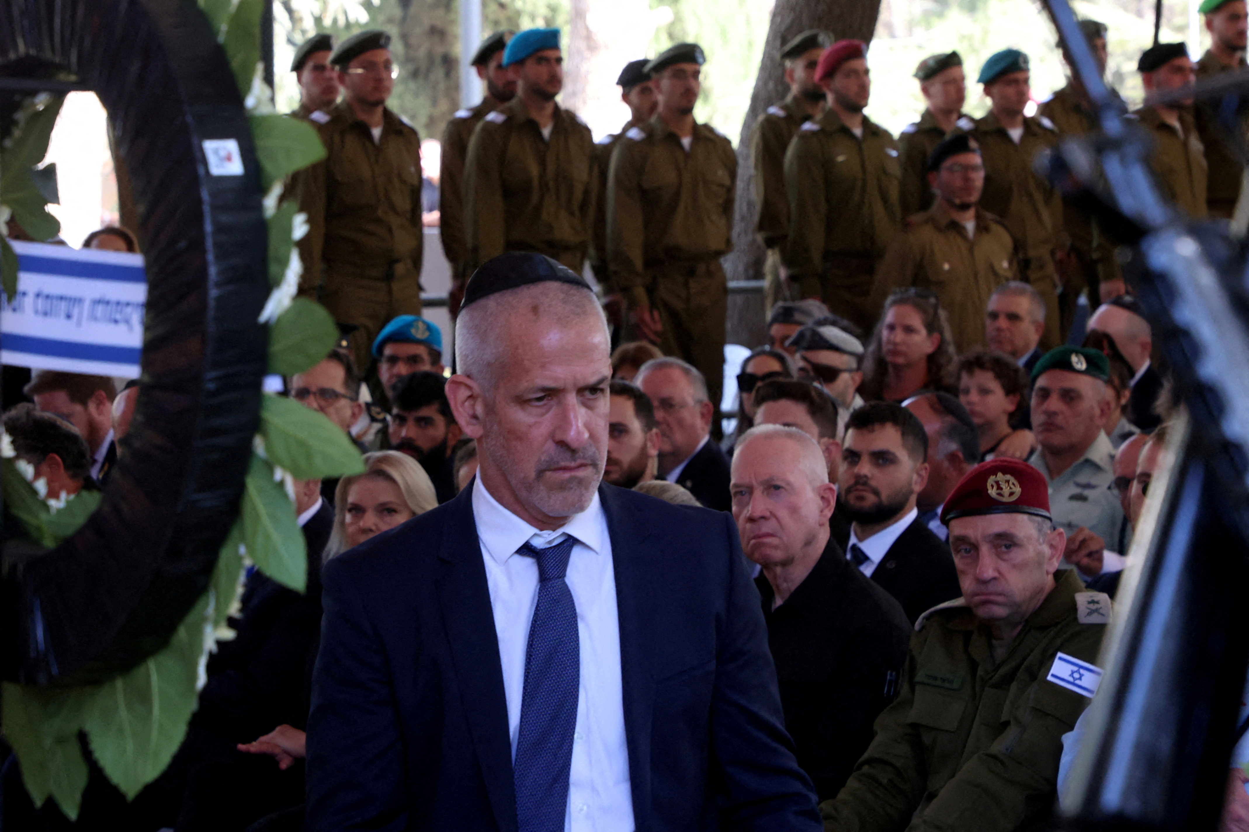 FILE PHOTO: Israel's Prime Minister Benjamin Netanyahu takes part in a memorial ceremony of the Hamas attack on October 7, in Jerusalem