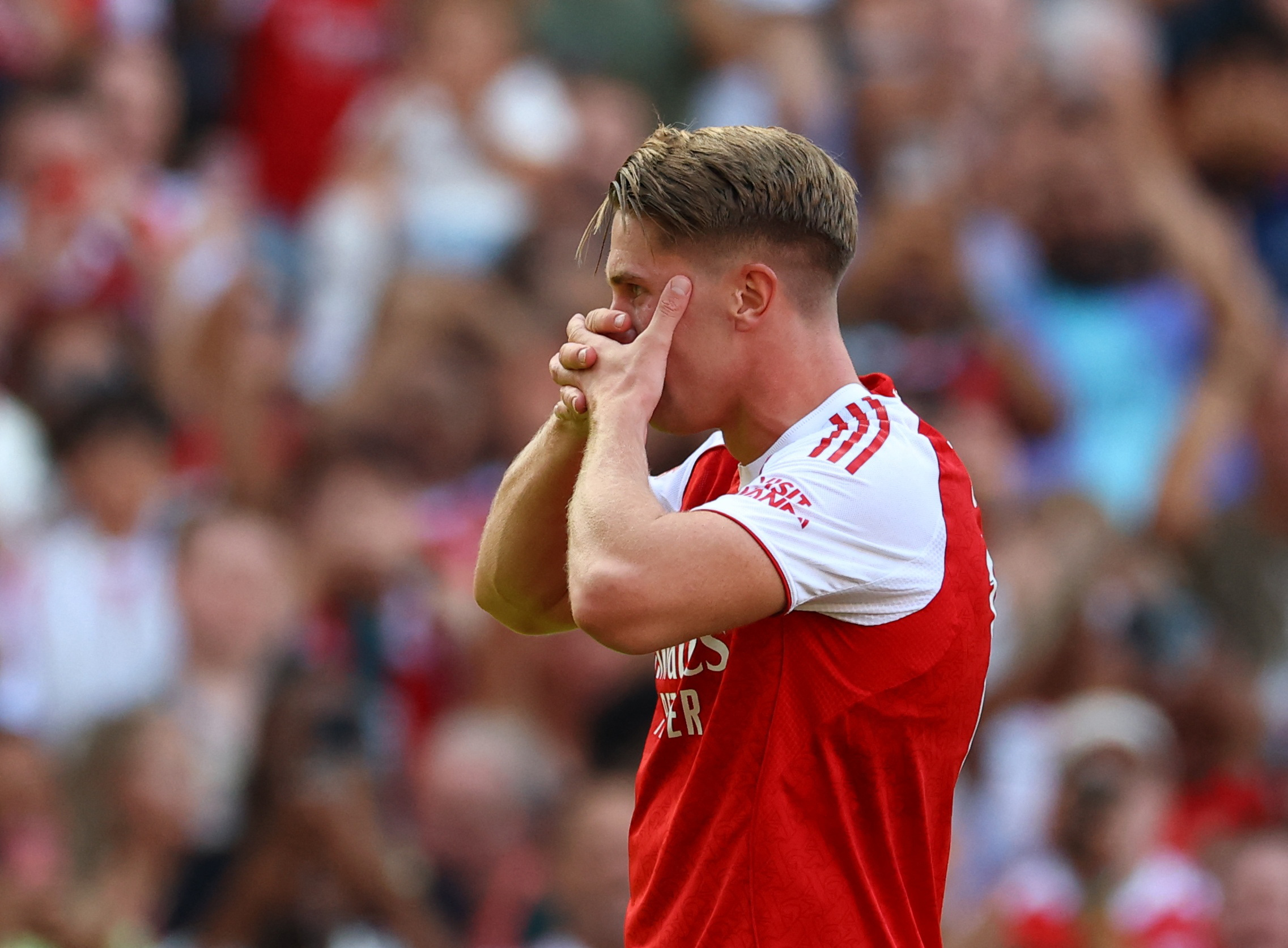 Soccer Football - Friendly - Arsenal v Athletic Bilbao - Emirates Stadium, London, Britain - August 9, 2025 Arsenal's Viktor Gyokeres celebrates scoring their first goal Action Images via Reuters/Matthew Childs