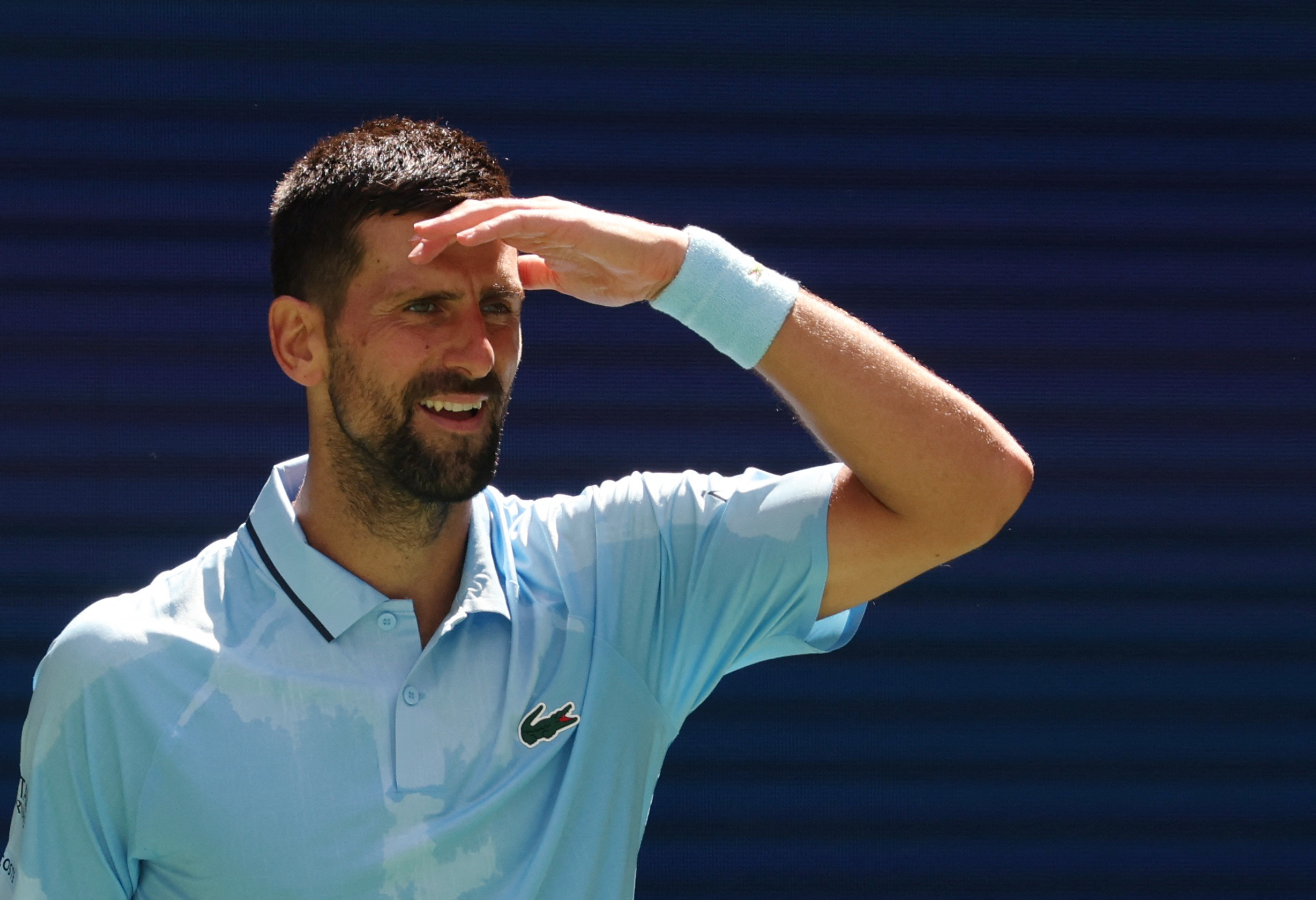 Tennis - U.S. Open - Flushing Meadows, New York, United States - August 28, 2025 Serbia's Novak Djokovic reacts during his second round match against Zachary Svajda of the U.S. REUTERS/Brendan Mcdermid
