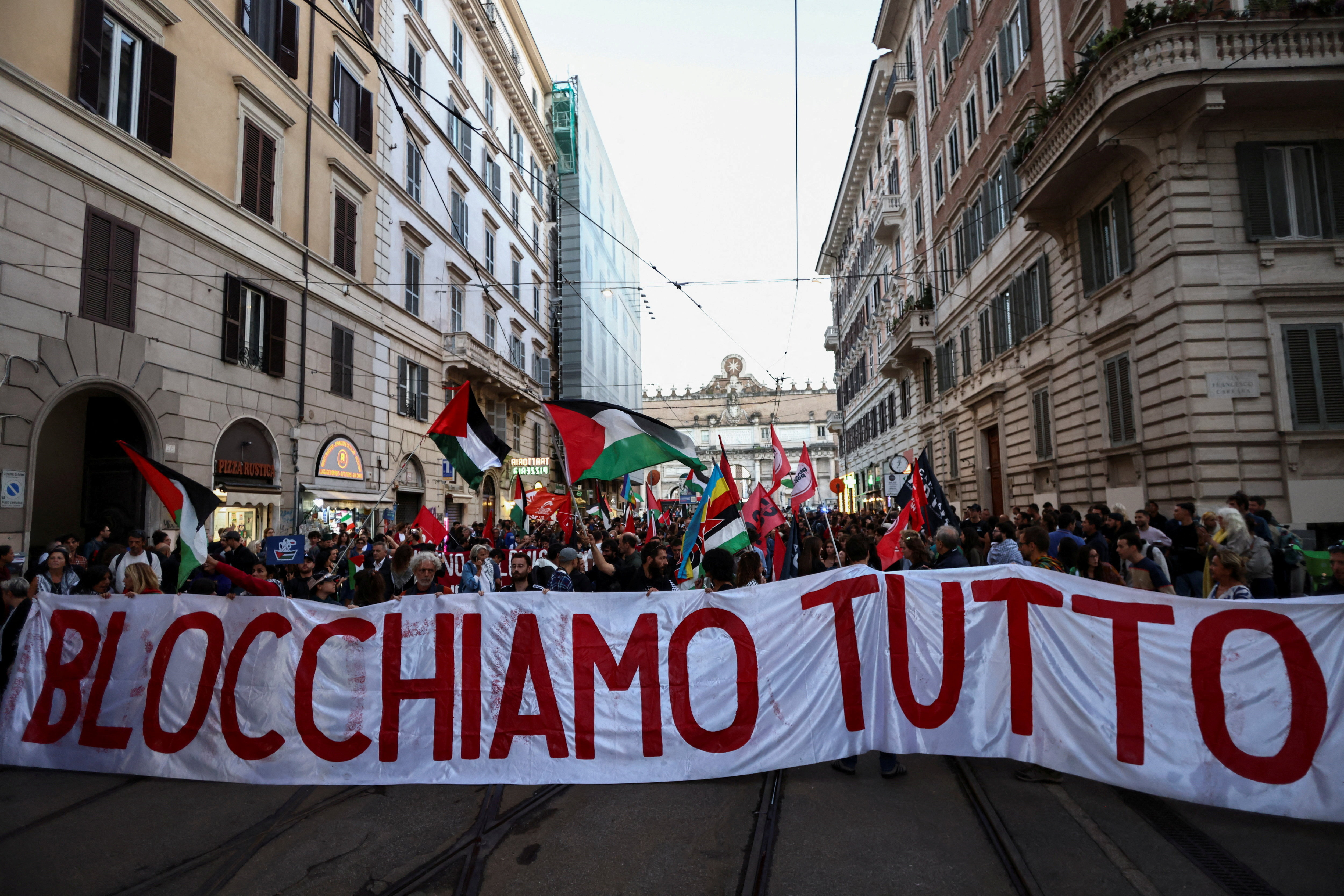 Italija, protesti, palestina