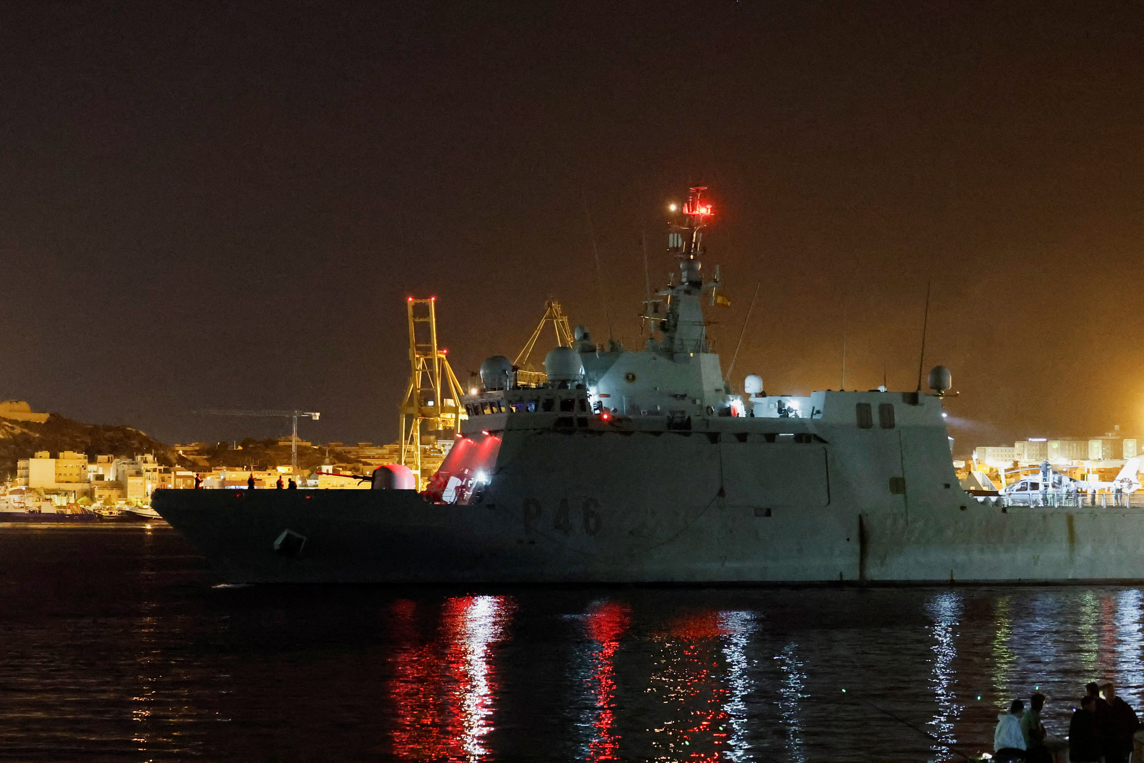 Spain's warship 'Furor', a military vessel set to join in a supporting