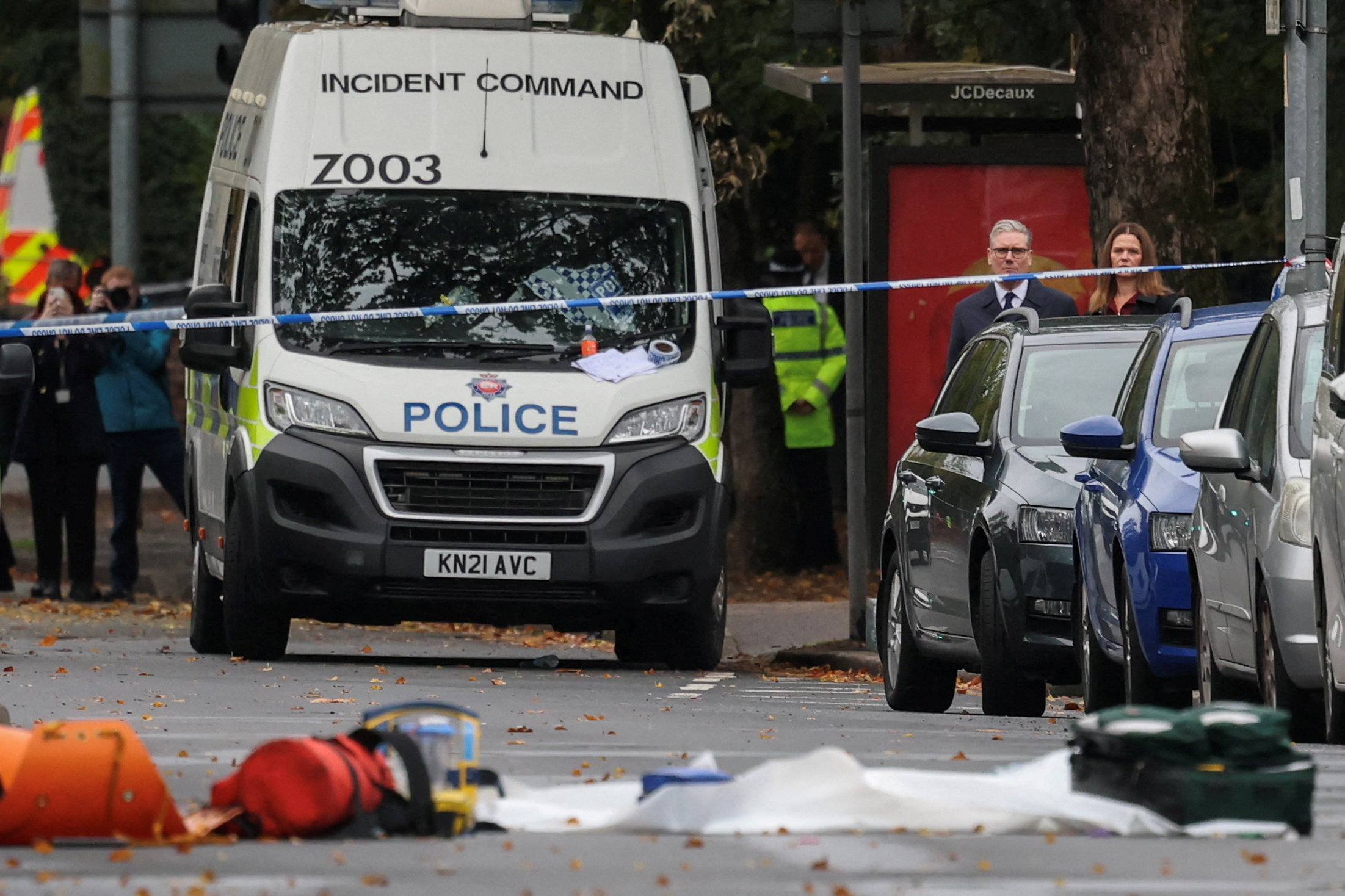 MMultiple people were killed on Yom Kippur in what police have declared a terrorist incident, in north Manchester, Britain, October 3, 2025. REUTERS/Hannah McKay     TPX IMAGES OF THE DAY