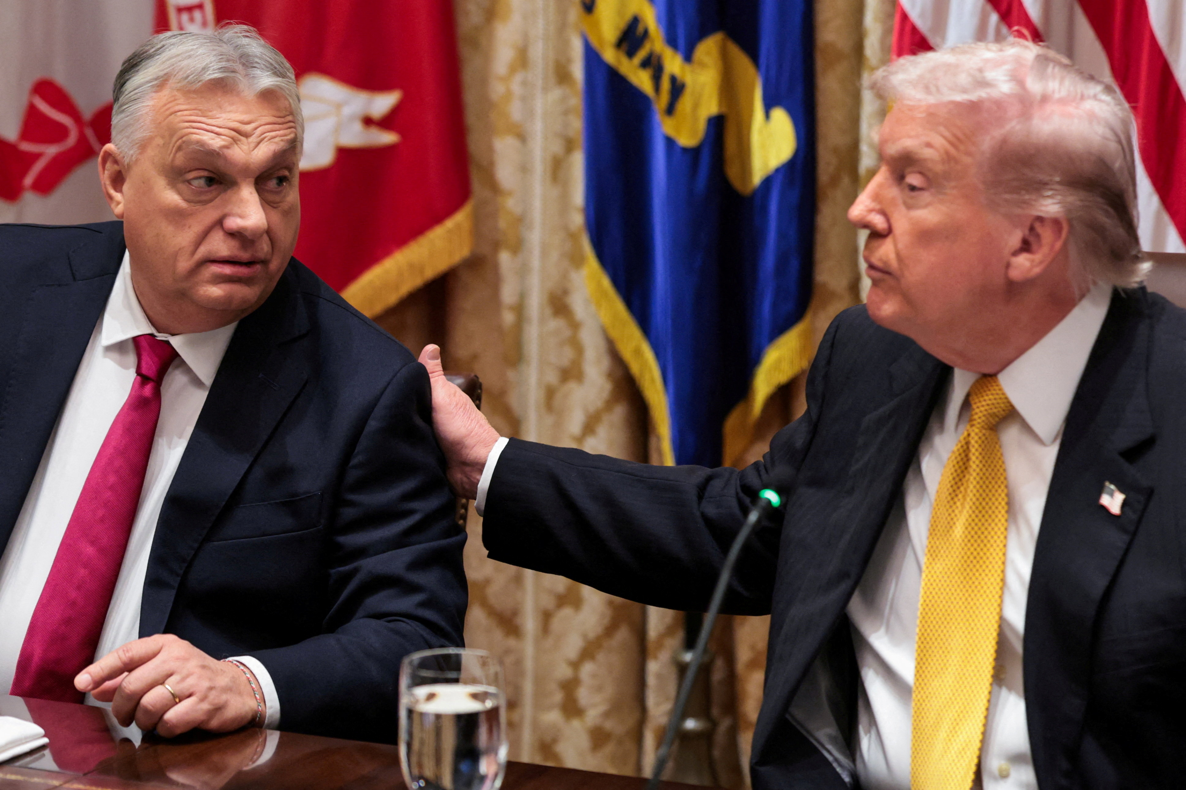 FILE PHOTO: U.S. President Donald Trump hosts a bilateral lunch with Hungary's Prime Minister Viktor Orban at the White House in Washington