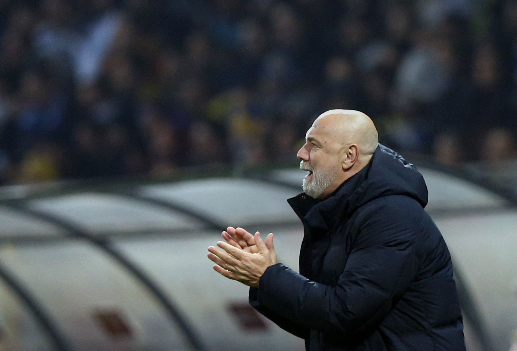 Soccer Football - FIFA World Cup - UEFA Qualifiers - Group H - Bosnia and Herzegovina v Romania - Stadion Bilino Polje, Zenica, Bosnia and Herzegovina - November 15, 2025 Bosnia and Herzegovina coach Sergej Barbarez reacts REUTERS/Amel Emric