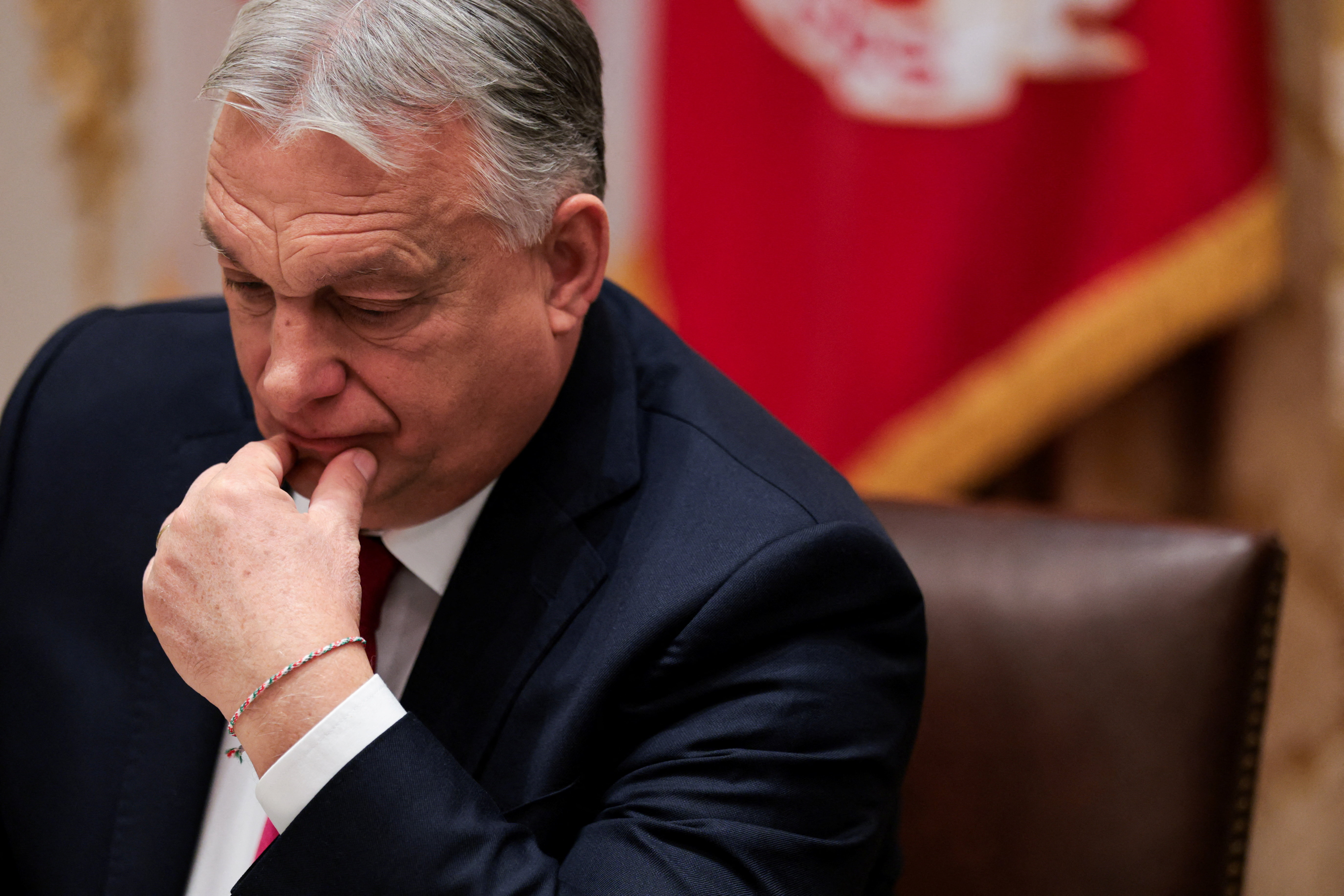 Hungary's Prime Minister Viktor Orban attends a bilateral lunch hosted by