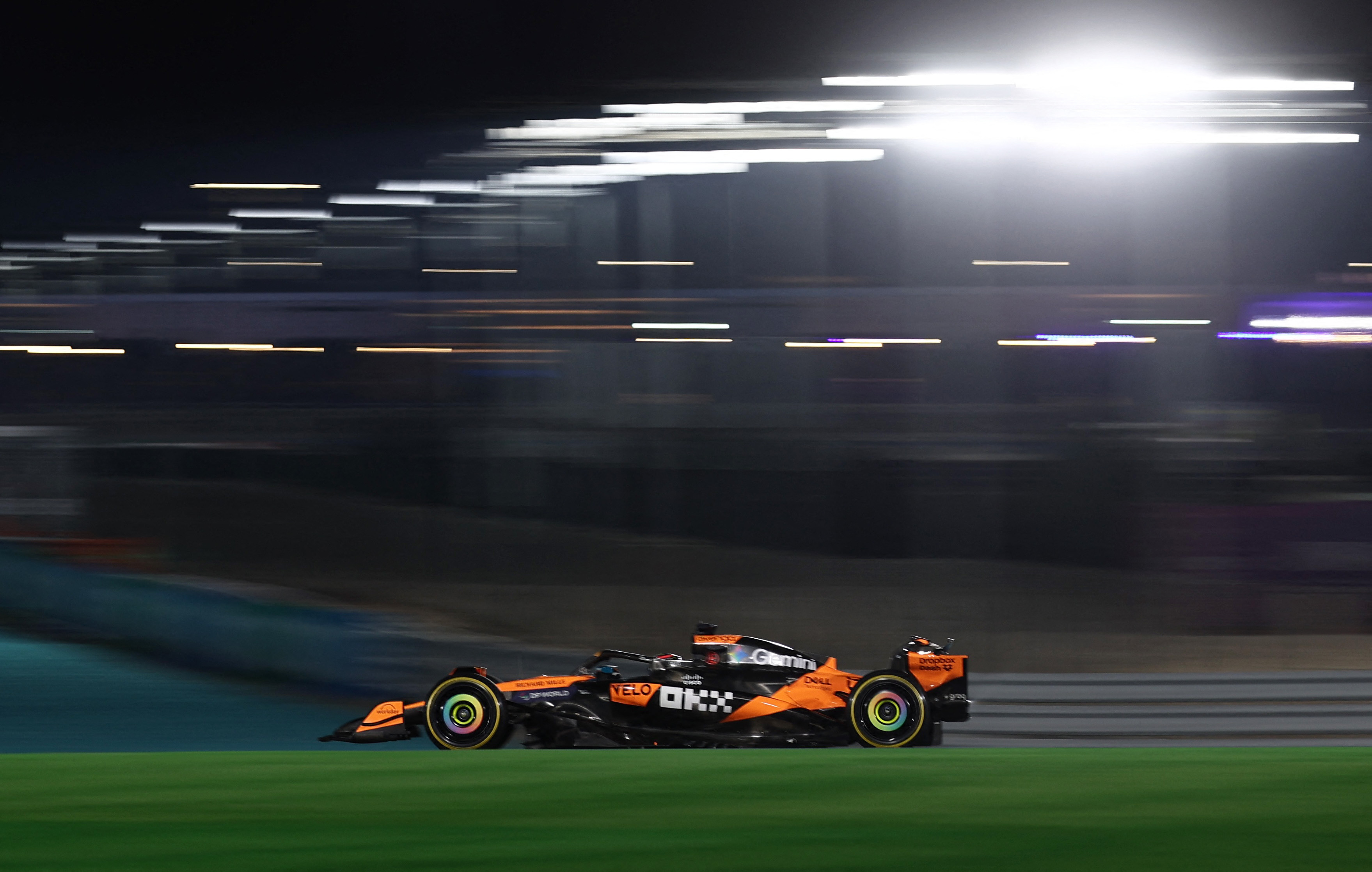 Formula One F1 - Qatar Grand Prix - Lusail International Circuit, Lusail, Qatar - November 29, 2025 McLaren's Oscar Piastri in action during the sprint race REUTERS/Jakub Porzycki