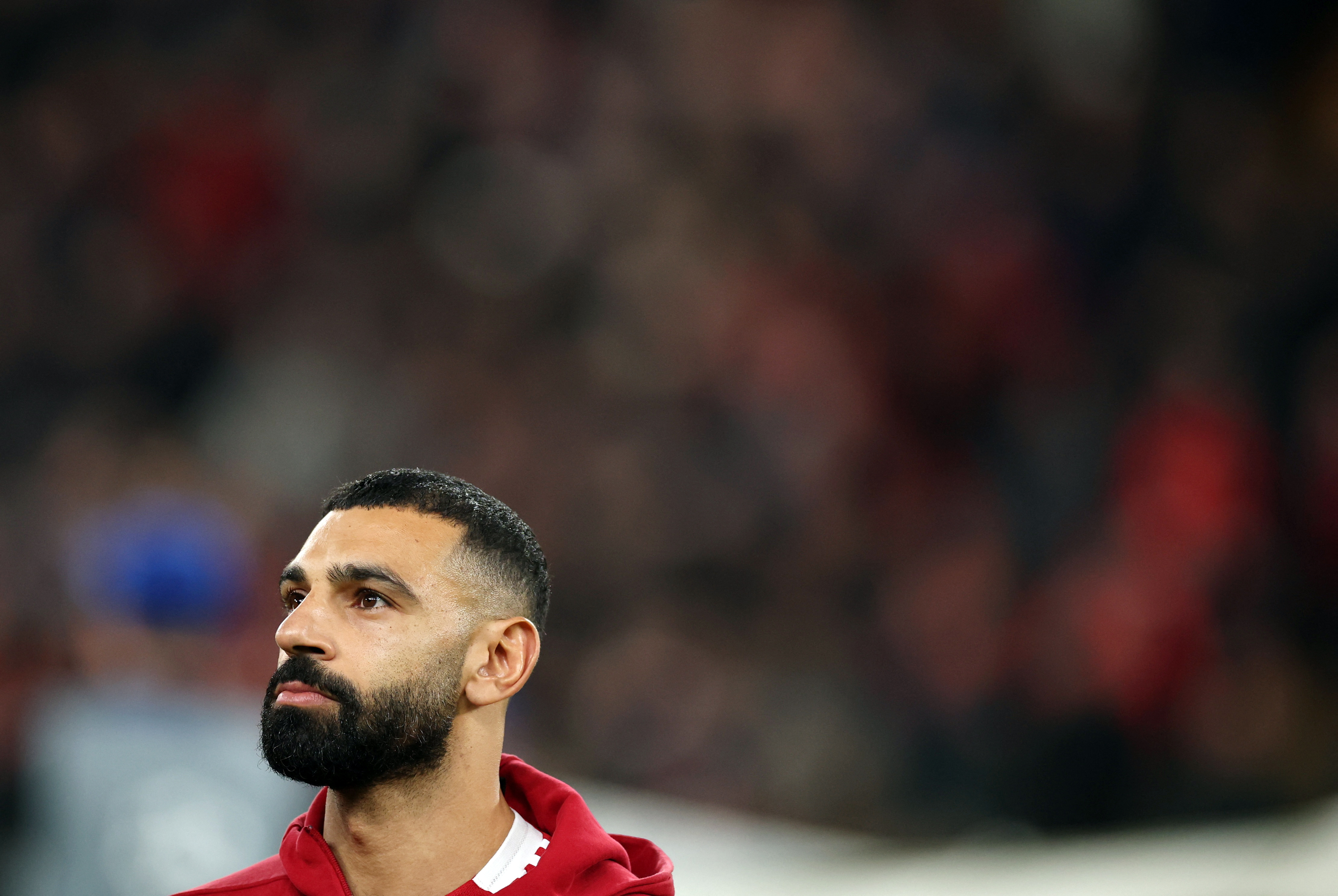 Soccer Football - UEFA Champions League - Liverpool v PSV Eindhoven - Anfield, Liverpool, Britain - November 26, 2025 Liverpool's Mohamed Salah before the match REUTERS/Phil Noble