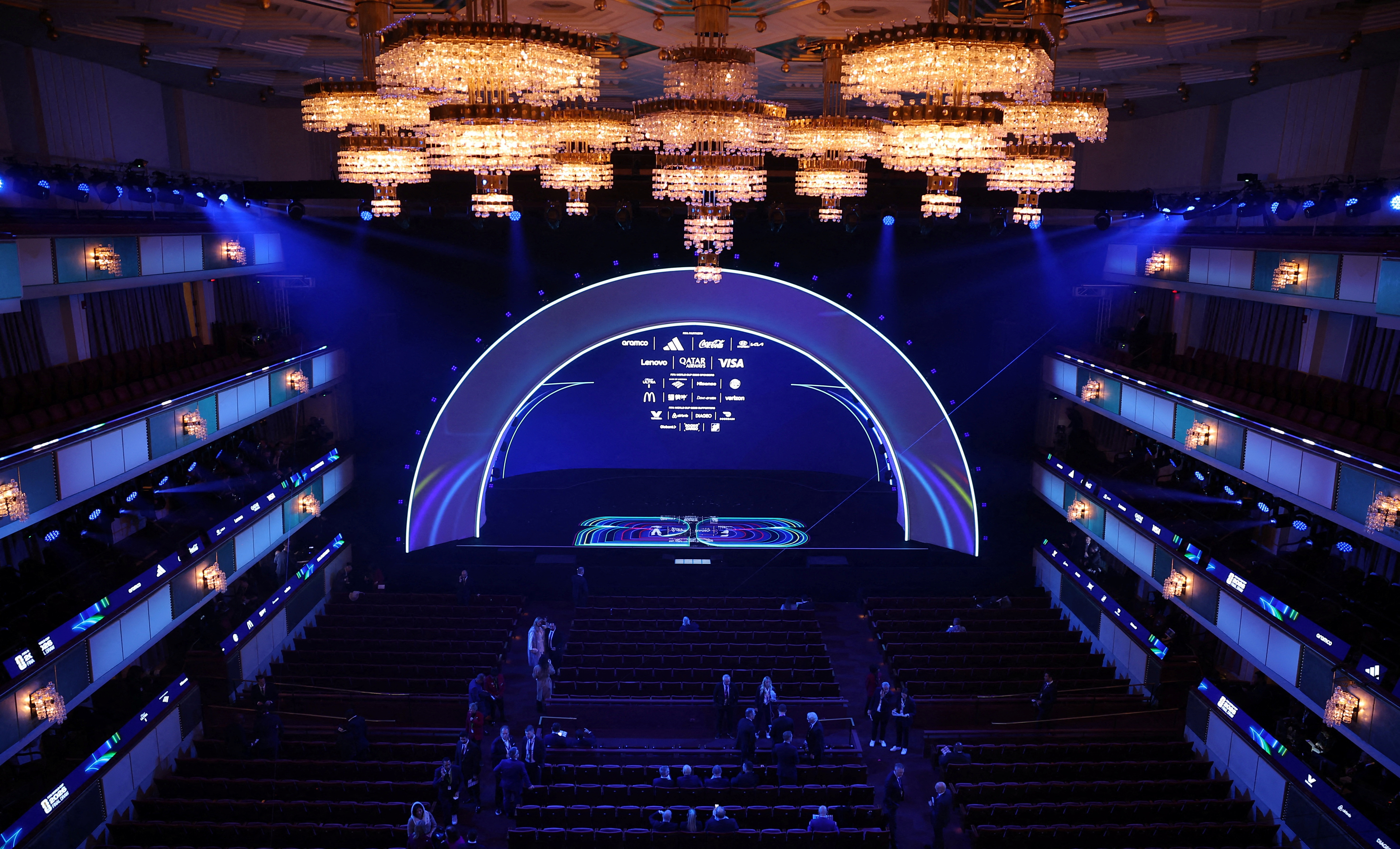 Soccer Football - FIFA World Cup 2026 - FIFA World Cup 2026 Draw - John F. Kennedy Center for the Performing Arts, Washington, D.C., U.S. - December 5, 2025 General view inside the venue before the FIFA World Cup 2026 Draw REUTERS/Carlos Barria