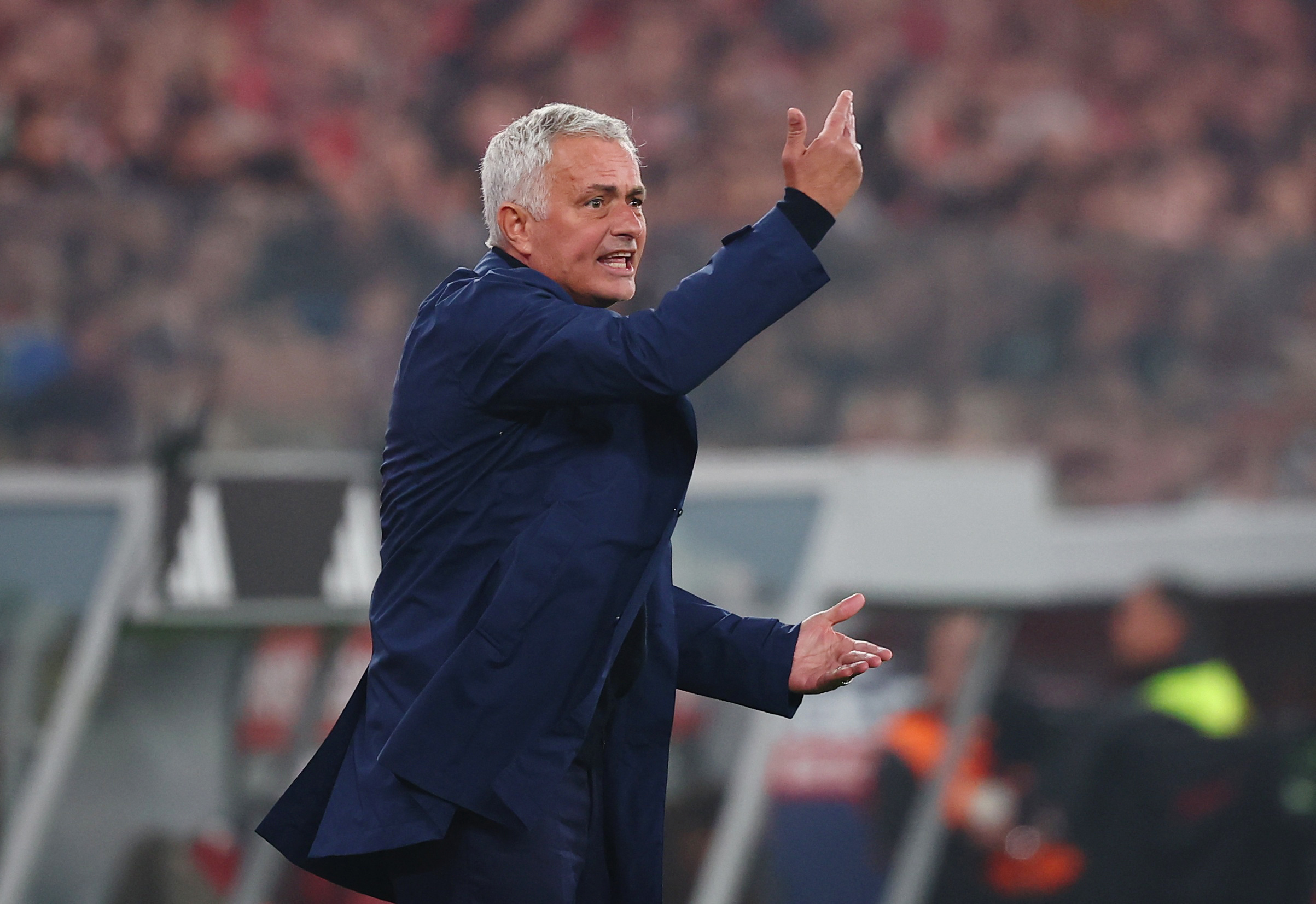 Soccer Football - Primeira Liga - Benfica v Sporting CP - Estadio da Luz, Lisbon, Portugal - December 5, 2025  Benfica coach Jose Mourinho reacts REUTERS/Pedro Nunes