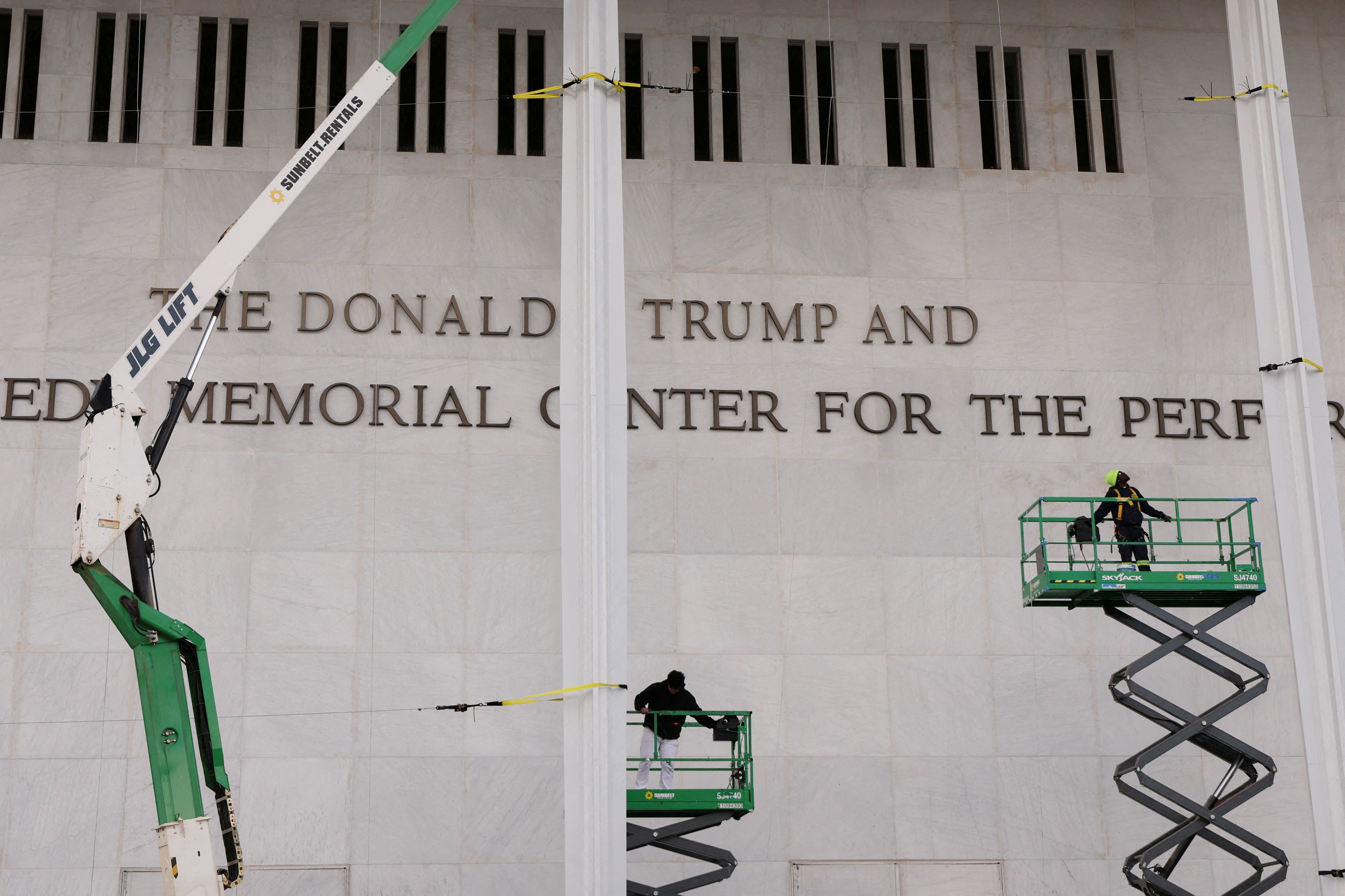 A day after it was announced the institution would be renamed The Donald J. Trump and The John F. Kennedy Memorial Center for the Performing Arts, in Washington, D.C., U.S., December 19, 2025. REUTERS/Kevin Lamarque