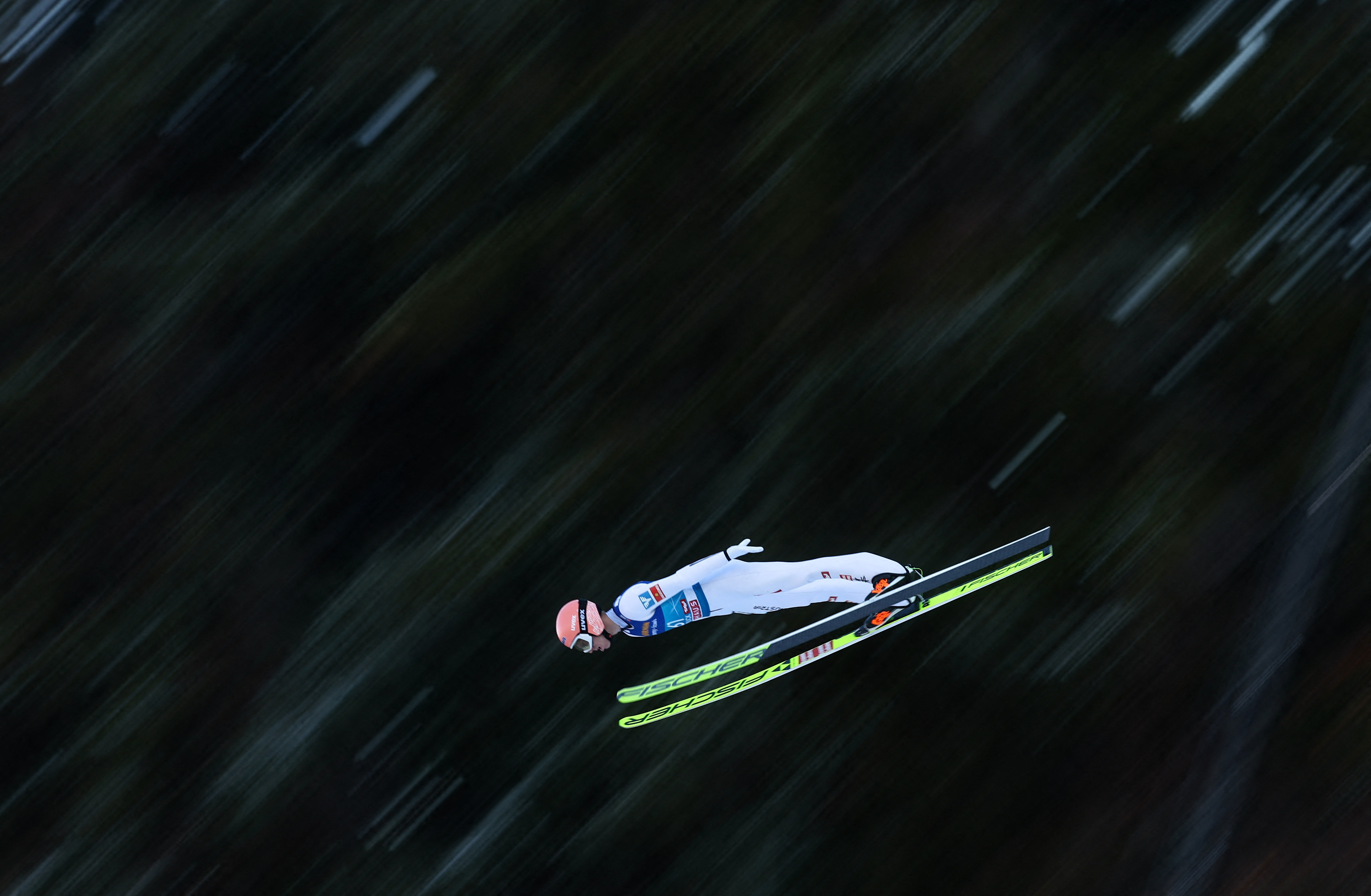 Ski Jumping - Four Hills Tournament - Innsbruck, Austria - January 3, 2026 Austria's Jan Hoerl in action during qualification REUTERS/Kai Pfaffenbach