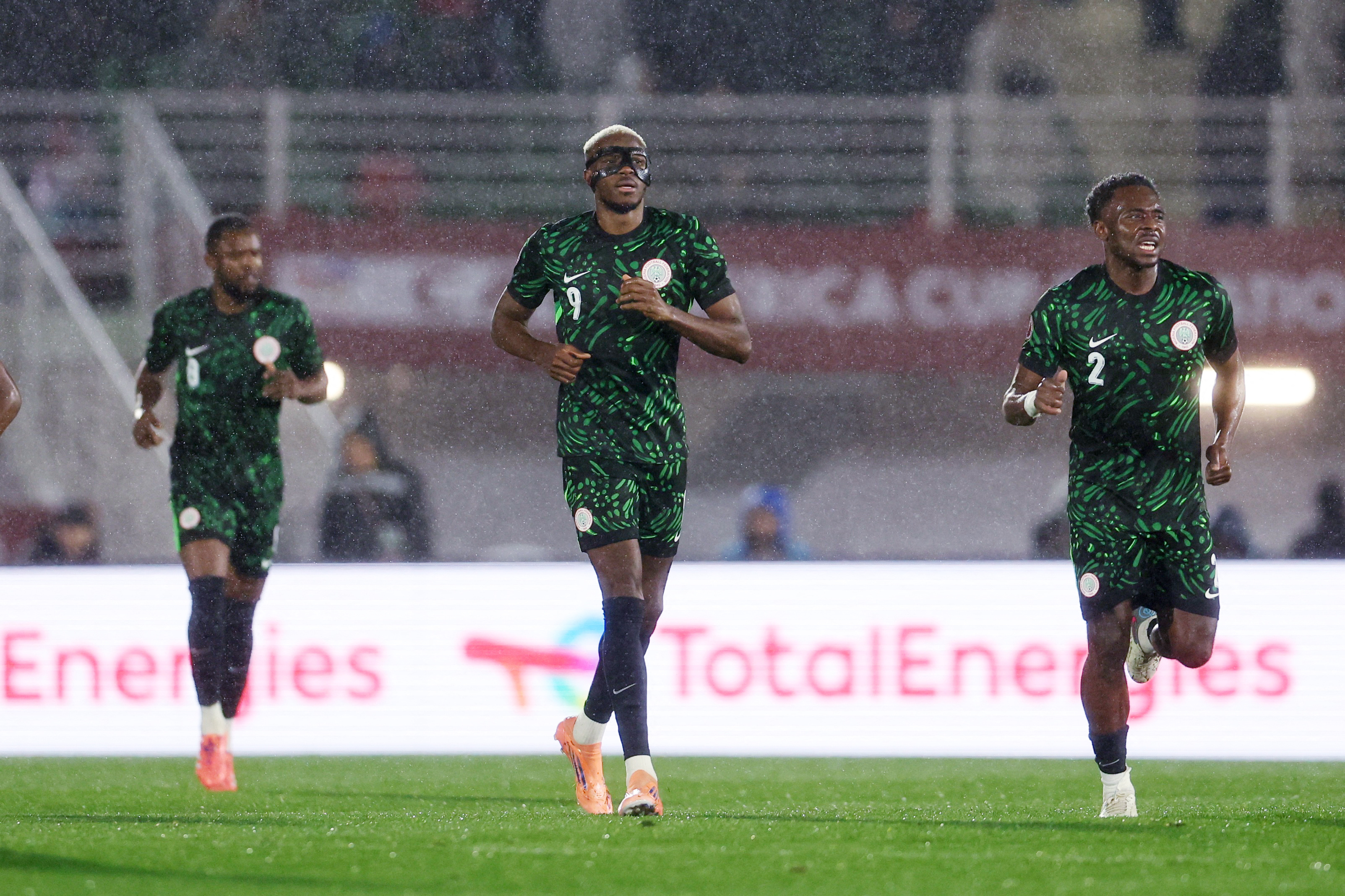 Soccer Football - CAF Africa Cup of Nations - Morocco 2025 - Round of 16 - Nigeria v Mozambique - Fez Stadium, Fes, Morocco - January 5, 2026 Nigeria's Victor Osimhen celebrates scoring their second goal REUTERS/Amr Abdallah Dalsh