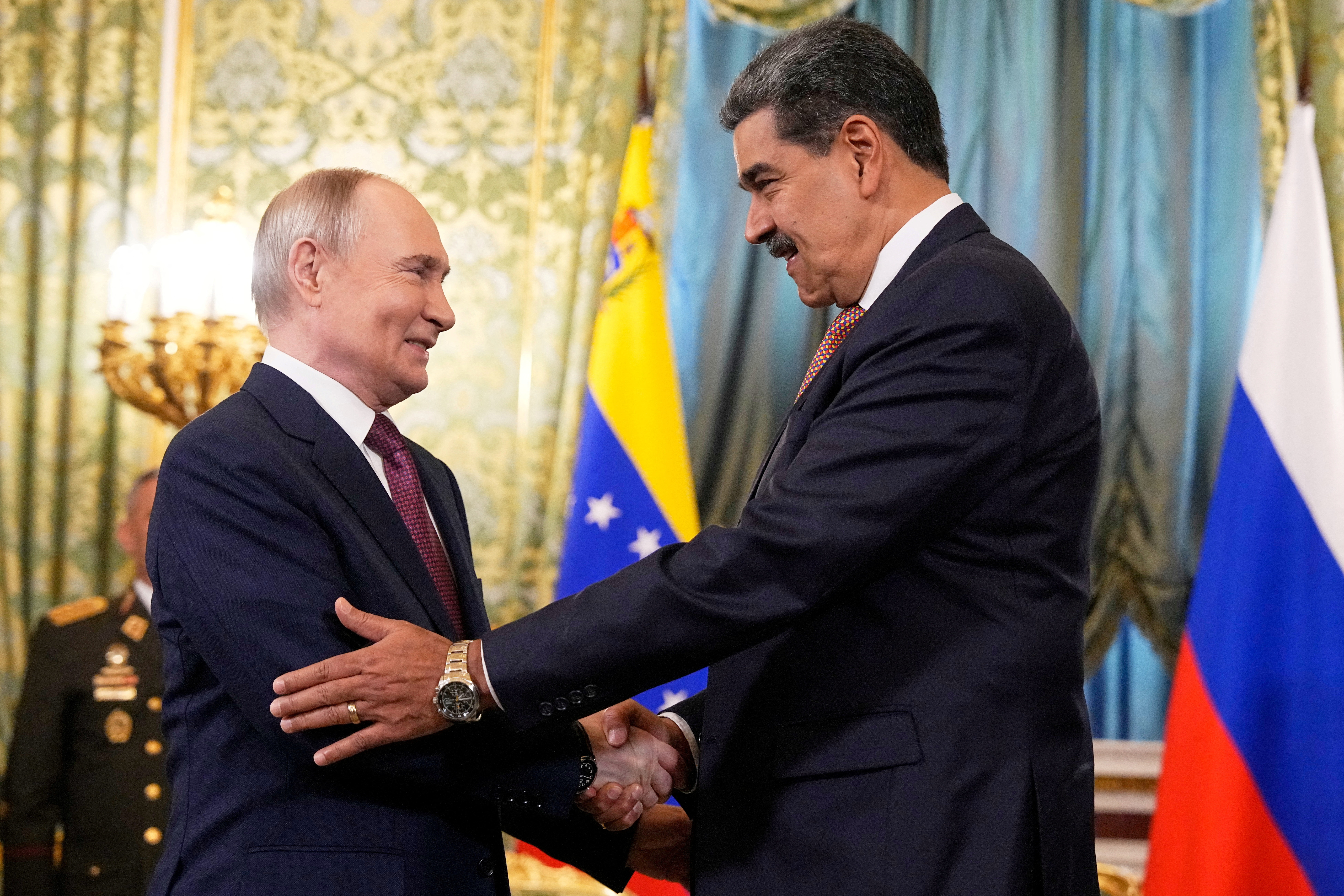 Russian President Vladimir Putin welcomes his Venezuelan counterpart Nicolas Maduro