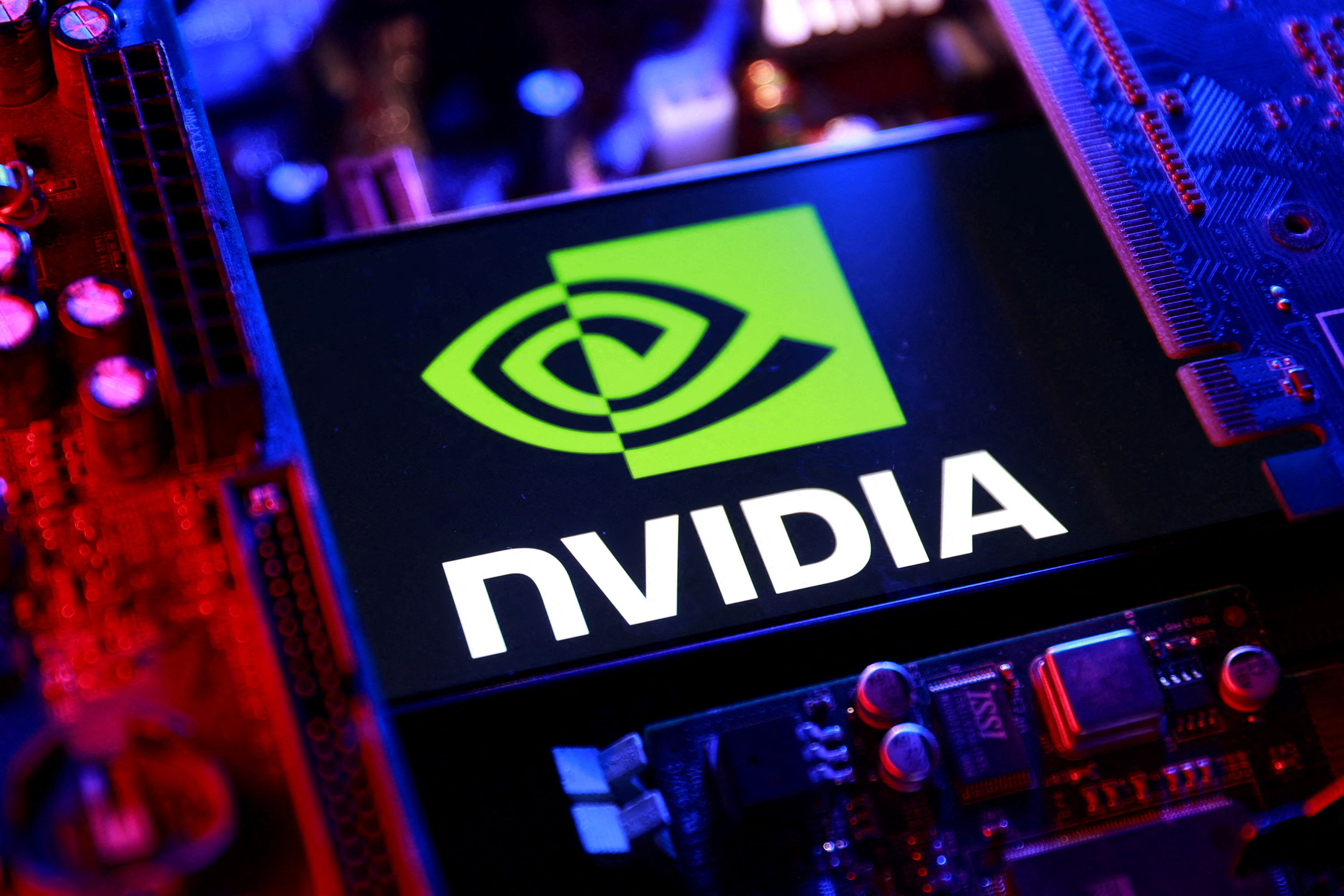 An NVIDIA logo and a computer motherboard appear in this illustration