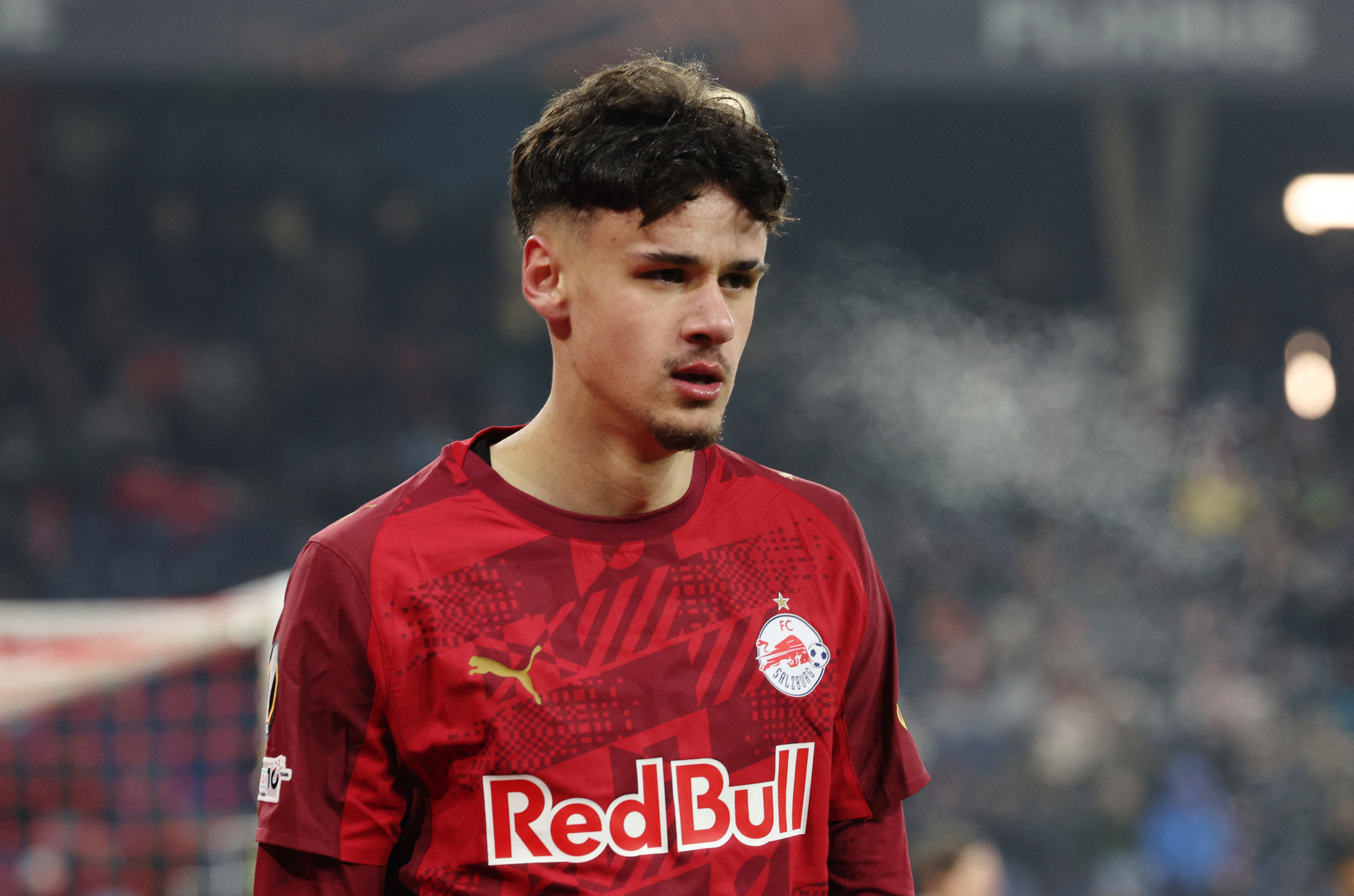 Soccer Football - UEFA Europa League - RB Salzburg v Basel - Stadion Salzburg, Salzburg, Austria - January 22, 2026 RB Salzburg's Kerim Alajbegovic REUTERS/Gintare Karpaviciute