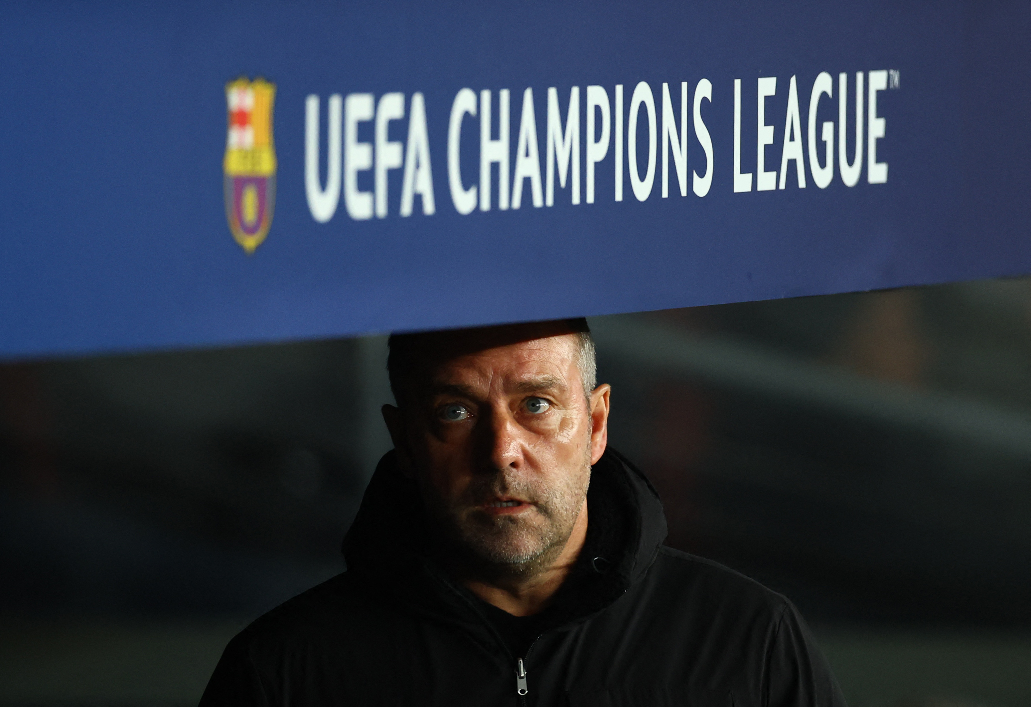 Soccer Football - UEFA Champions League - FC Barcelona v FC Copenhagen - Spotify Camp Nou, Barcelona, Spain - January 28, 2026 FC Barcelona coach Hansi Flick before the match REUTERS/Albert Gea