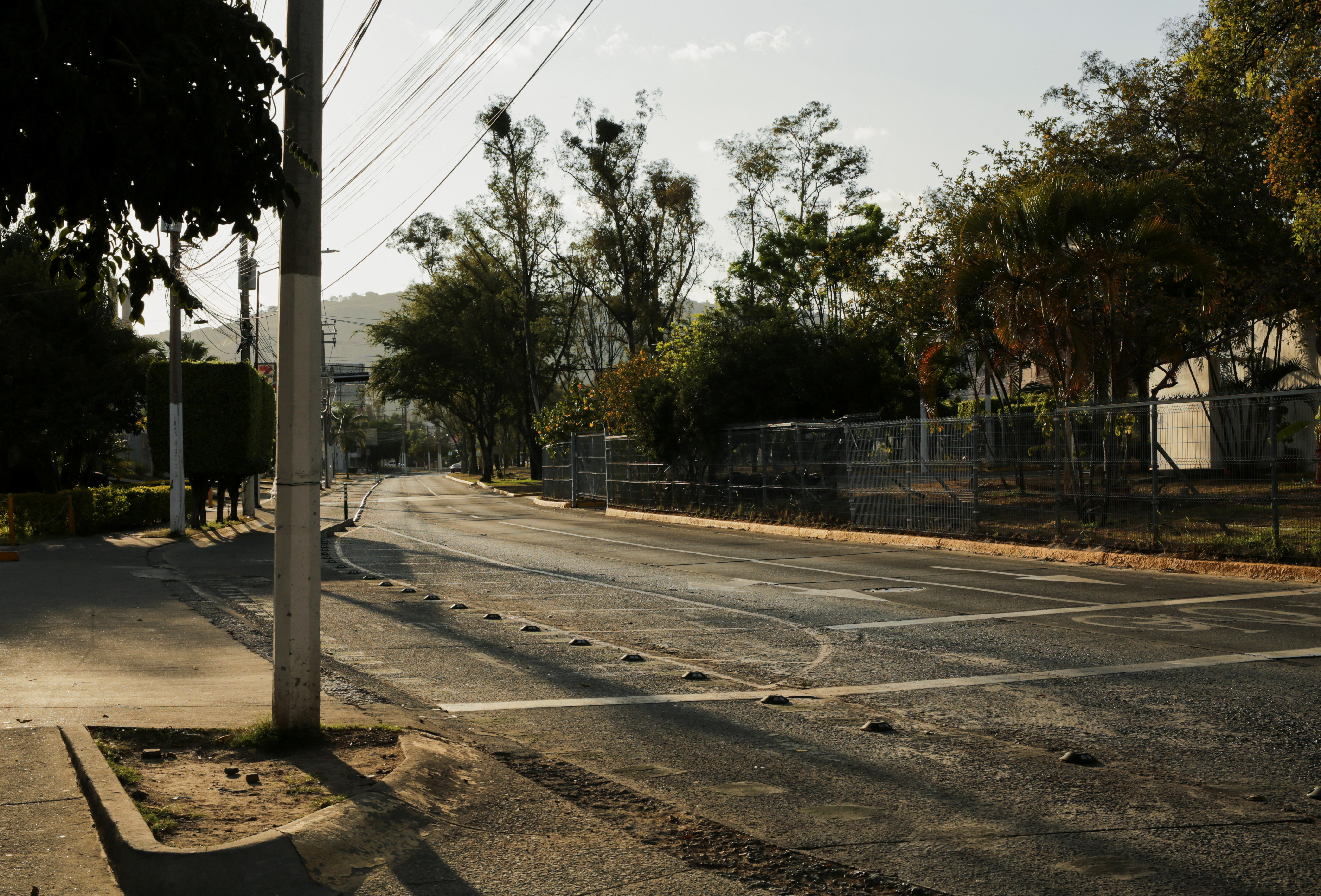 An empty street after a wave of blockades and attacks on businesses by members of organized crime following a military operation in which Mexican officials said cartel boss Nemesio Oseguera, "El Mencho," was killed, at a tourist area, in Zapopan, Mexico,
