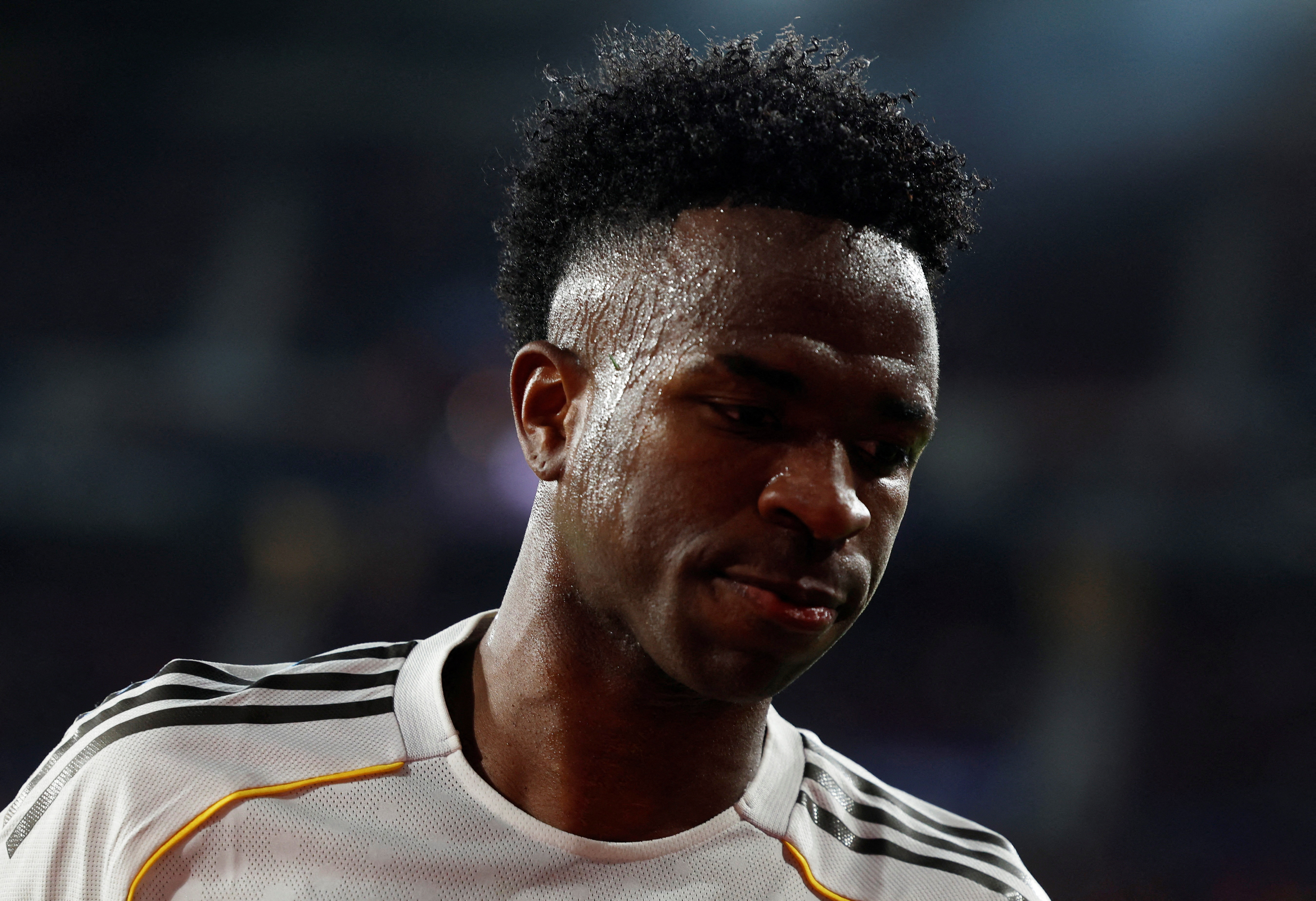 FILE PHOTO: Soccer Football - LaLiga - Osasuna v Real Madrid - El Sadar Stadium, Pamplona, Spain - February 21, 2026 Real Madrid's Vinicius Junior REUTERS/Vincent West/File Photo