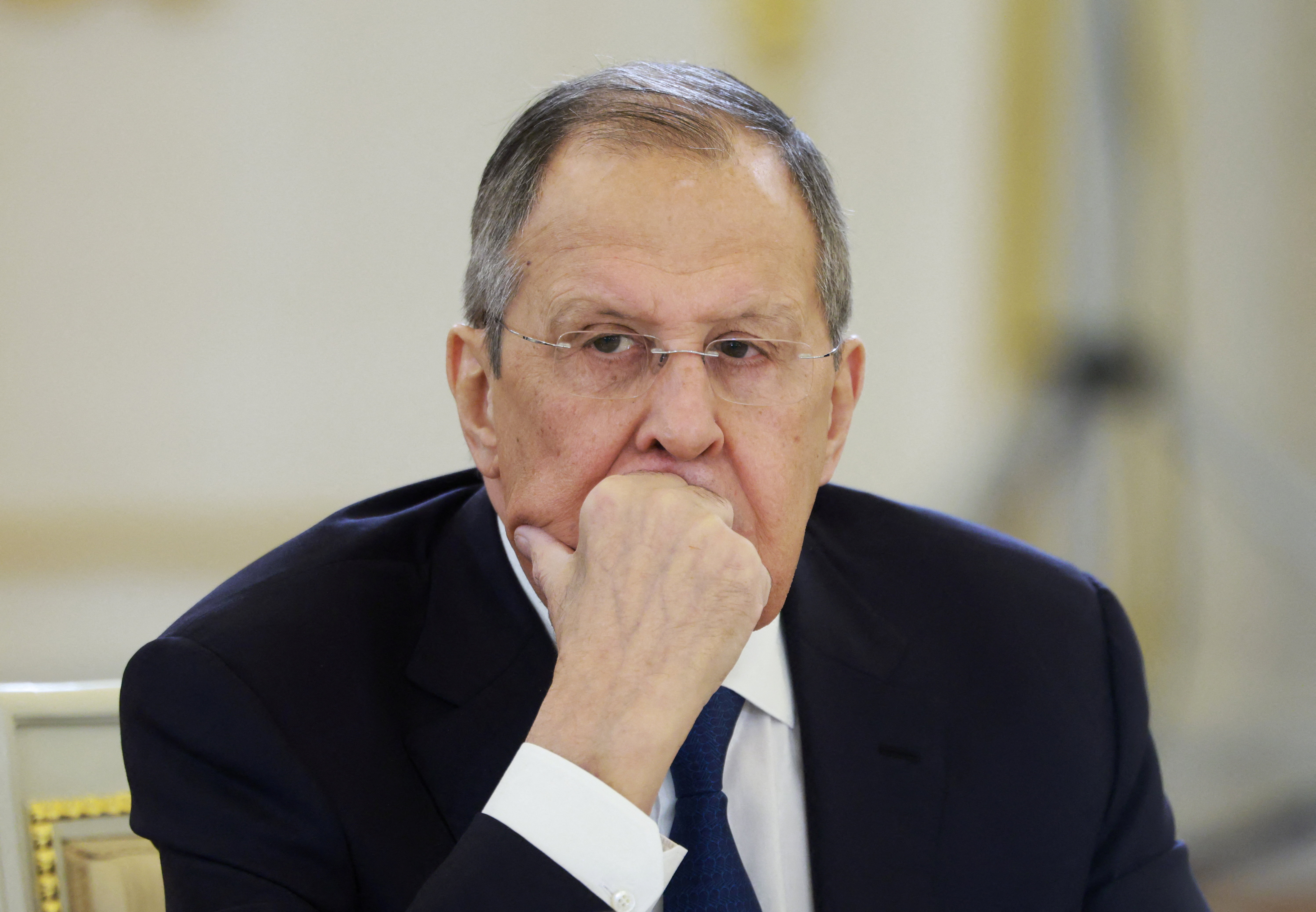 Russian Foreign Minister Sergei Lavrov attends