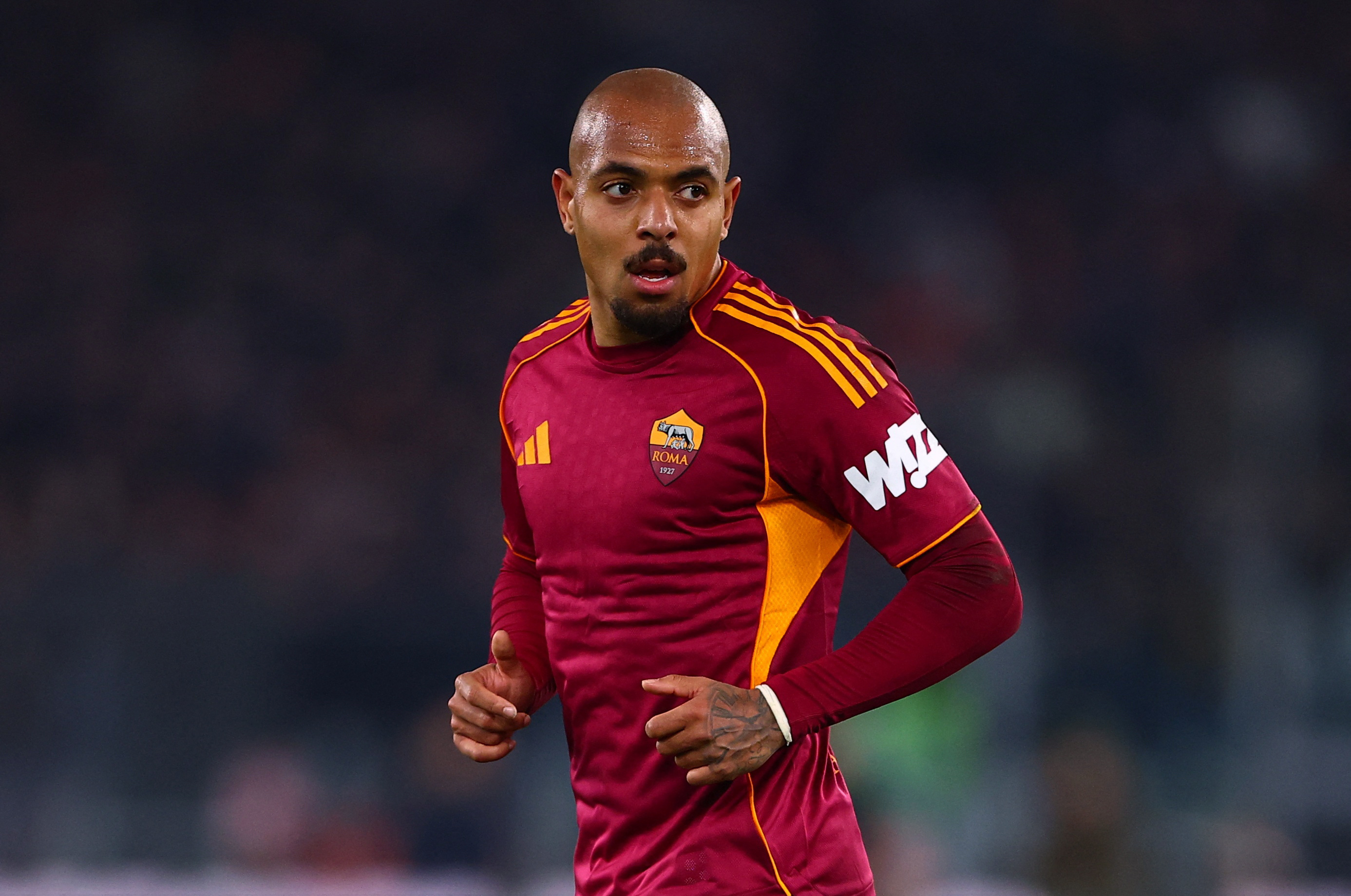 Soccer Football - Serie A - AS Roma v Juventus - Stadio Olimpico, Rome, Italy - March 1, 2026 AS Roma's Donyell Malen
