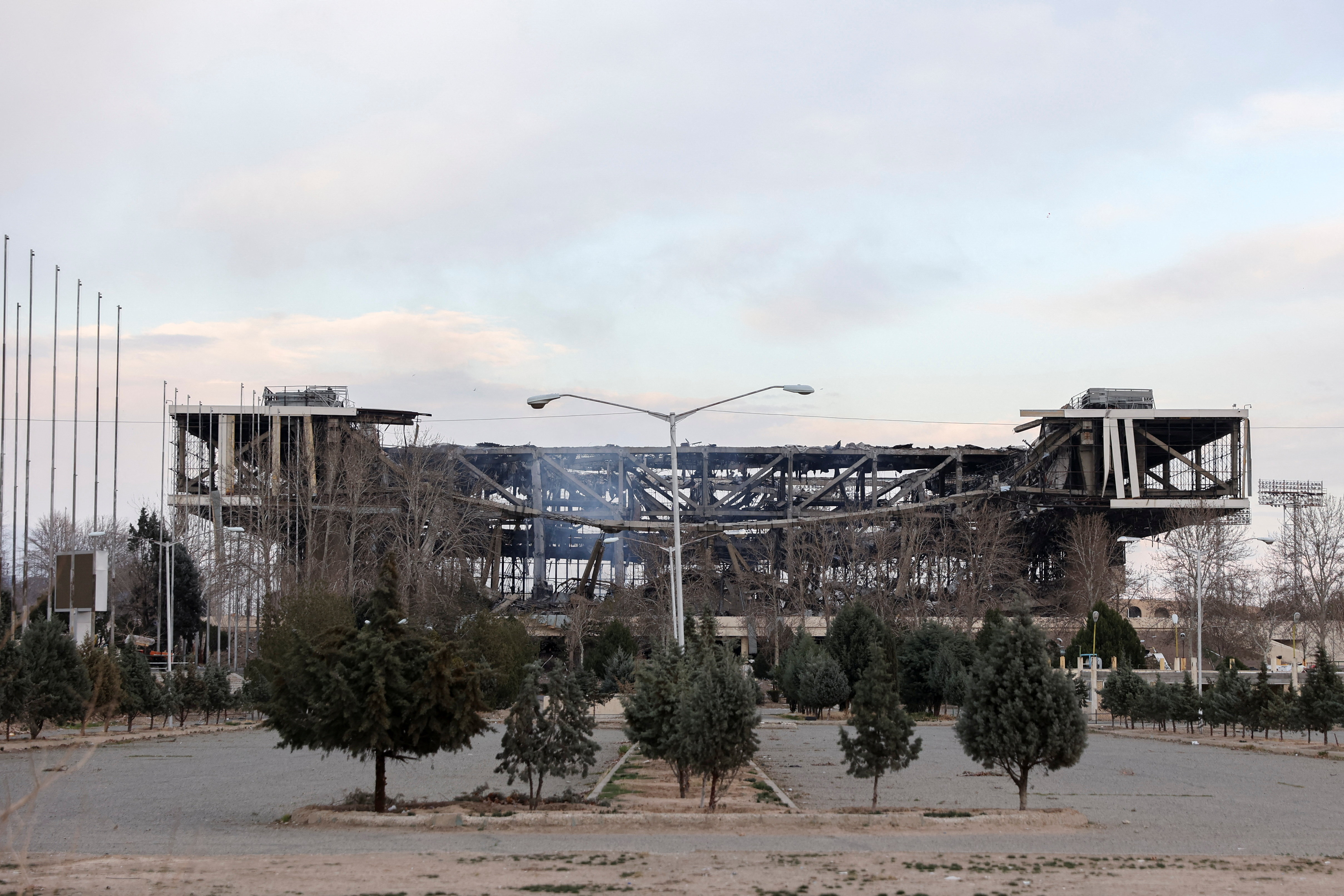 Smoke rises over damaged Azadi Stadium following an attack, amid the U.S.-Israeli conflict with Iran, in Tehran, Iran, March 5, 2026. Majid Asgaripour/WANA (West Asia News Agency) via REUTERS ATTENTION EDITORS - THIS PICTURE WAS PROVIDED BY A THIRD PARTY