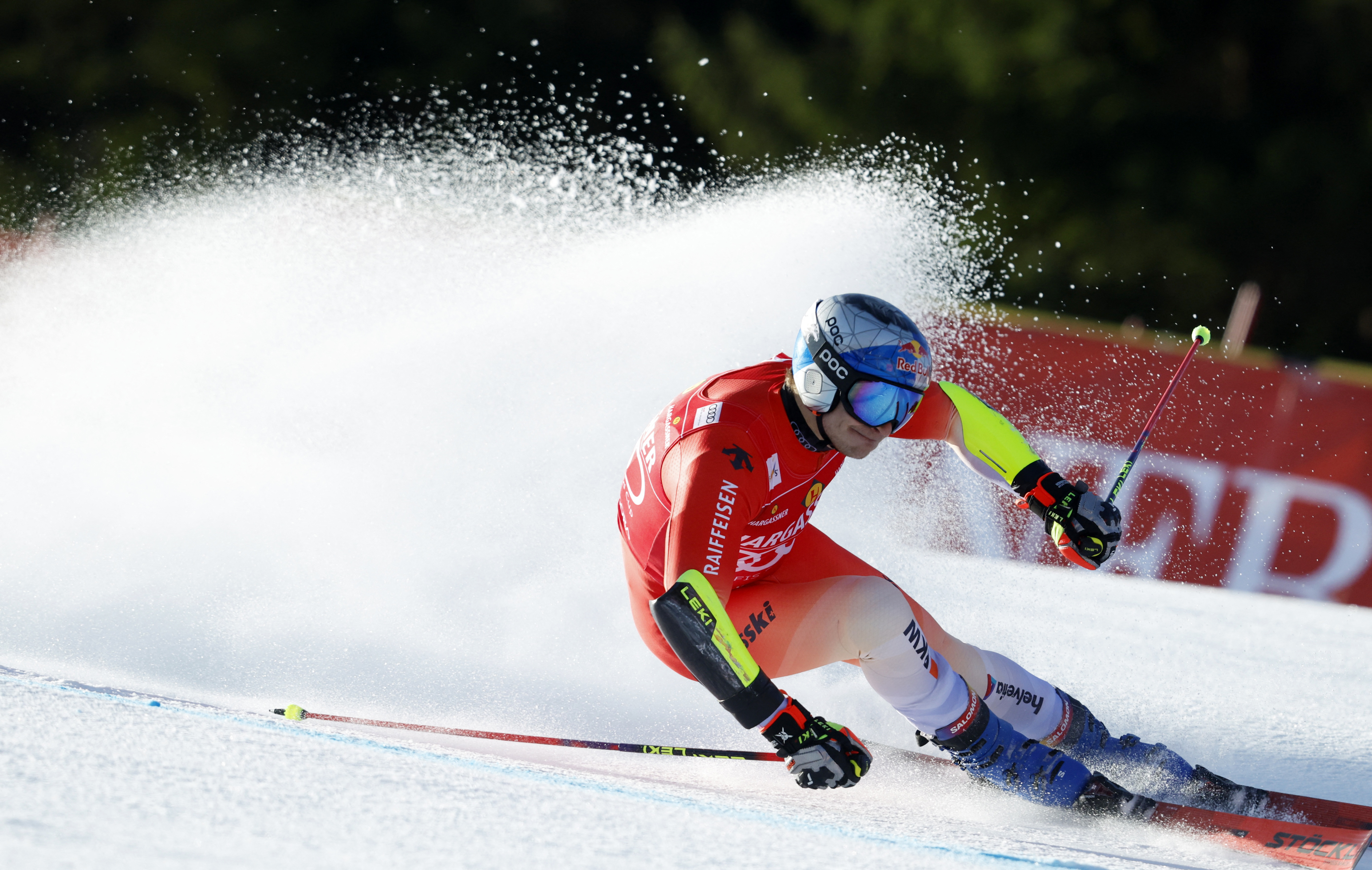 Alpine Skiing - FIS Alpine Ski World Cup - Men's Giant Slalom - Kranjska Gora, Slovenia - March 7, 2026 Switzerland's Marco Odermatt in action during the first run REUTERS/Borut Zivulovic