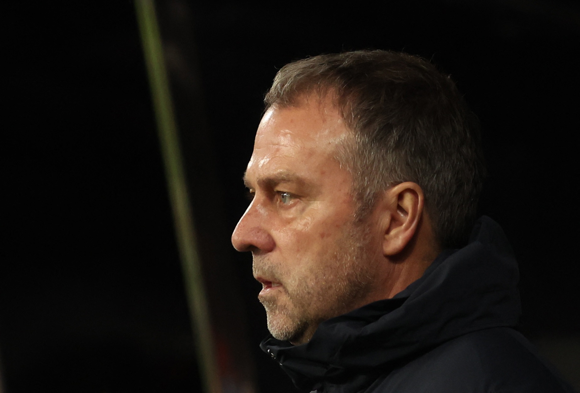 Soccer Football - UEFA Champions League - Round 16 - First Leg - Newcastle United v FC Barcelona - St James' Park, Newcastle, Britain - March 10, 2026 FC Barcelona coach Hansi Flick looks on before the match REUTERS/Scott Heppell