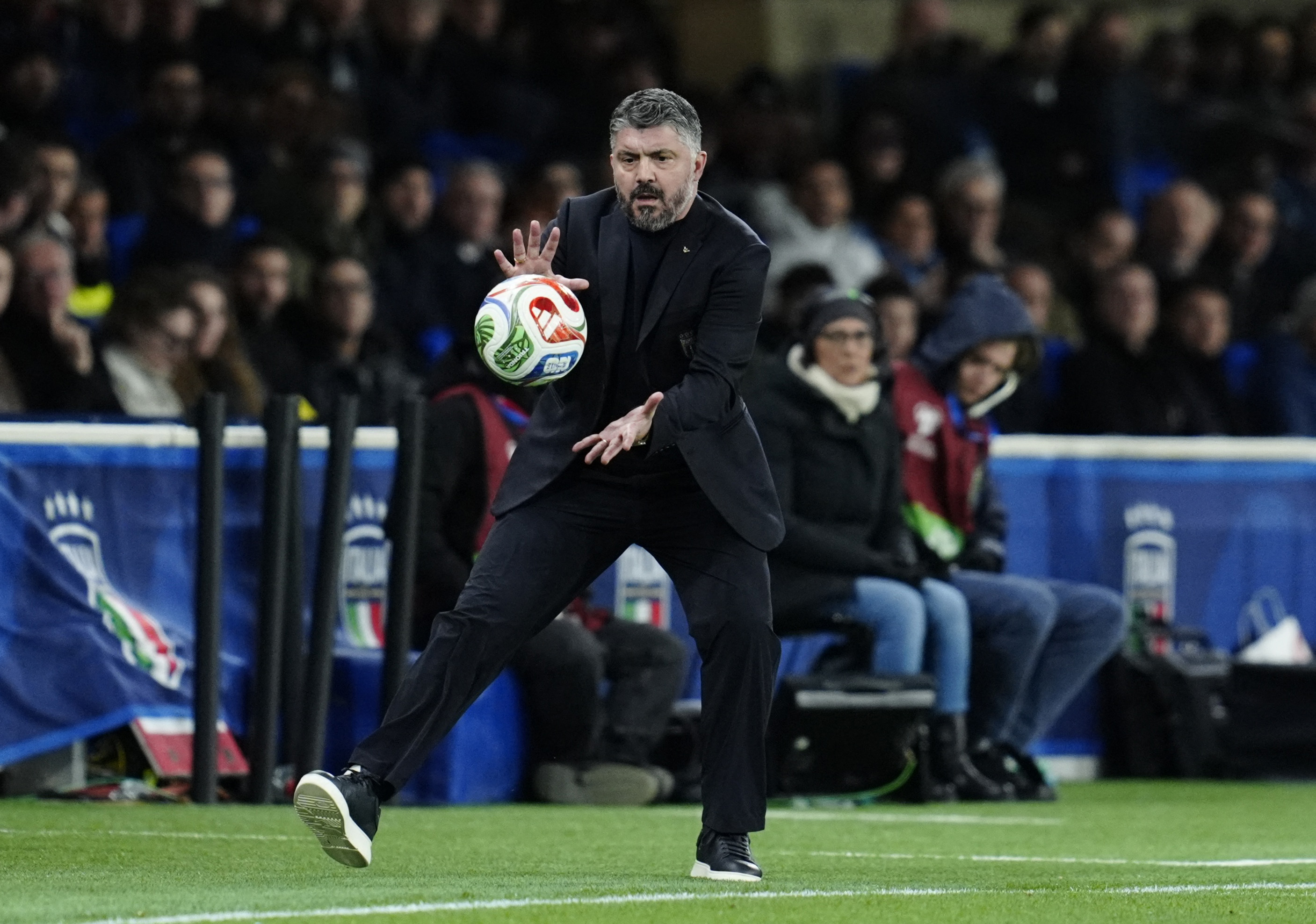Soccer Football - FIFA World Cup - UEFA Qualifiers - Italy v Northern Ireland - New Balance Arena, Bergamo, Italy - March 26, 2026 Italy coach Gennaro Gattuso during the match REUTERS/Matteo Ciambelli