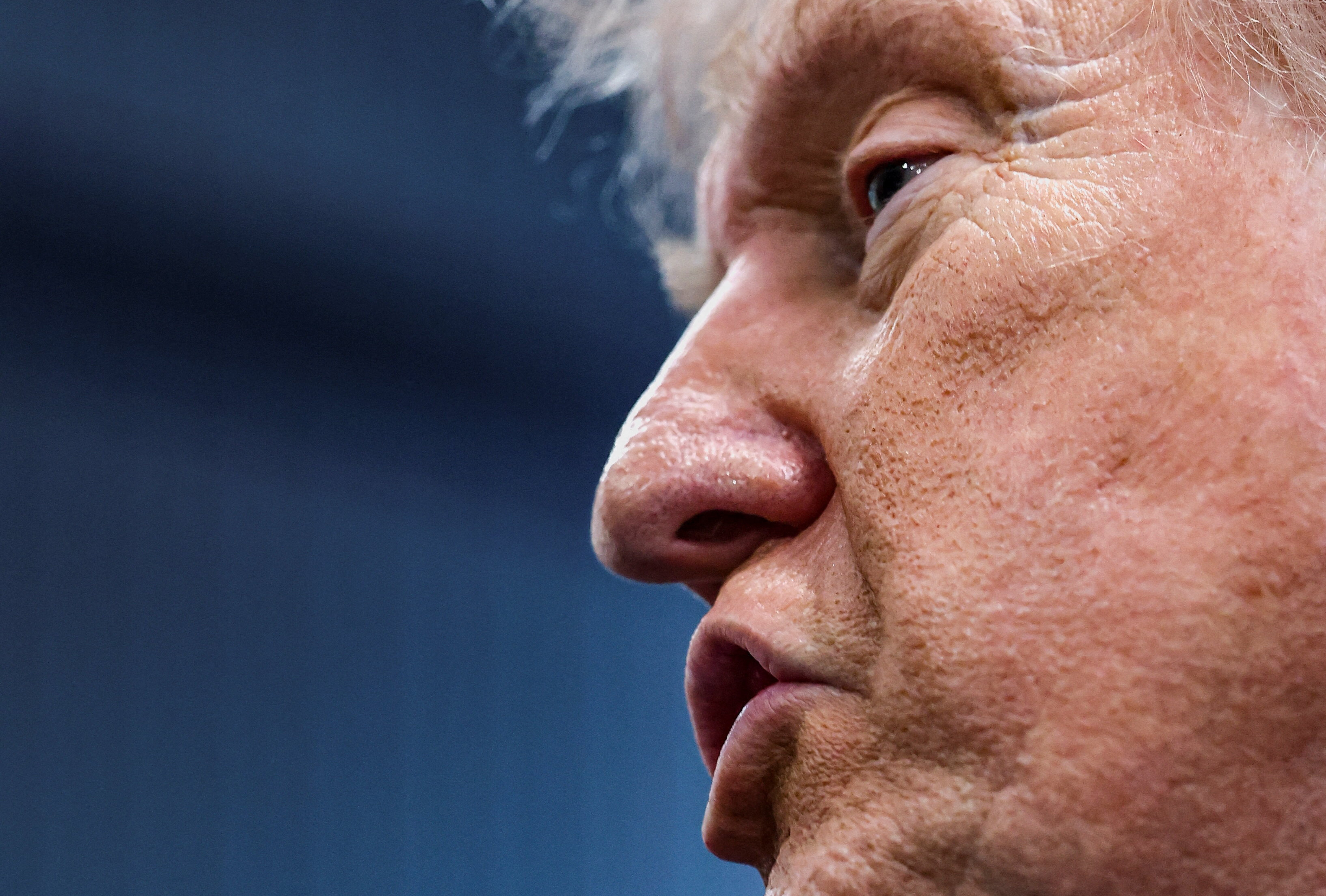 U.S. President Donald Trump speaks during a press conference