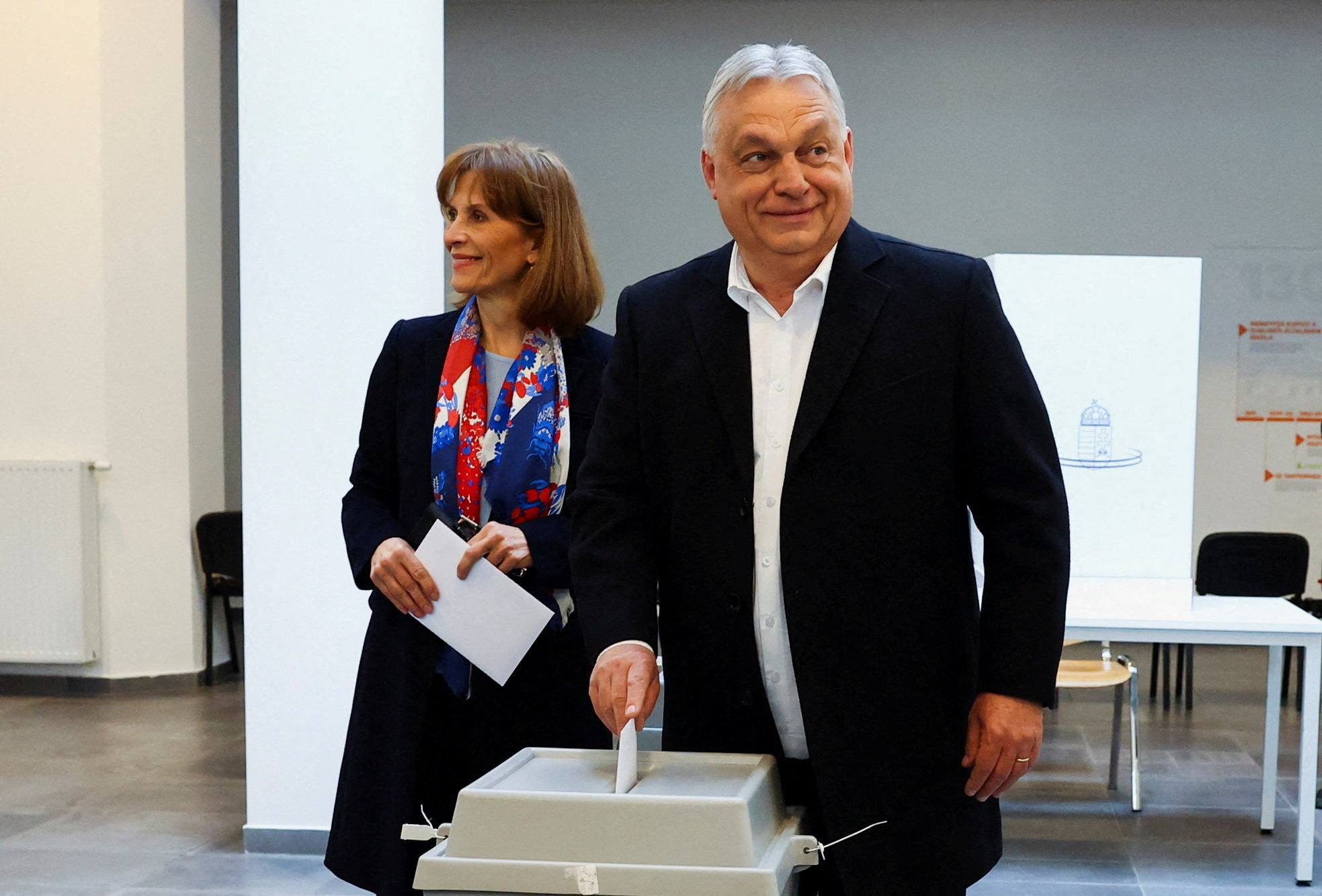 Hungarian Prime Minister Viktor Orban and his wife Aniko Levai