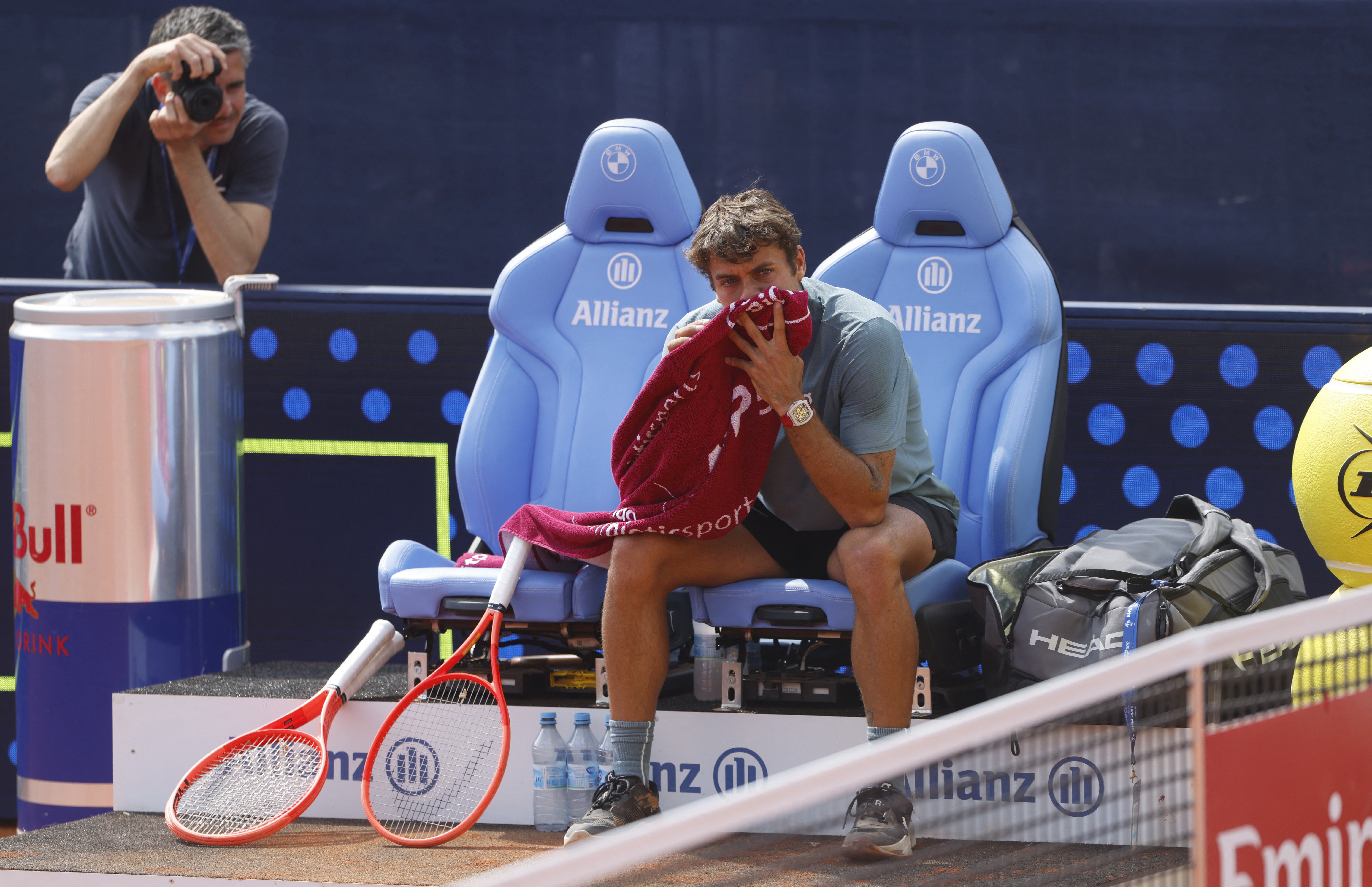 Tennis - ATP 500 - Munich Open - MTTC Iphitos, Munich, Germany - April 18, 2026 Italy's Flavio Cobolli celebrates after winning his semi final match against Germany's Alexander Zverev REUTERS/Michaela Stache