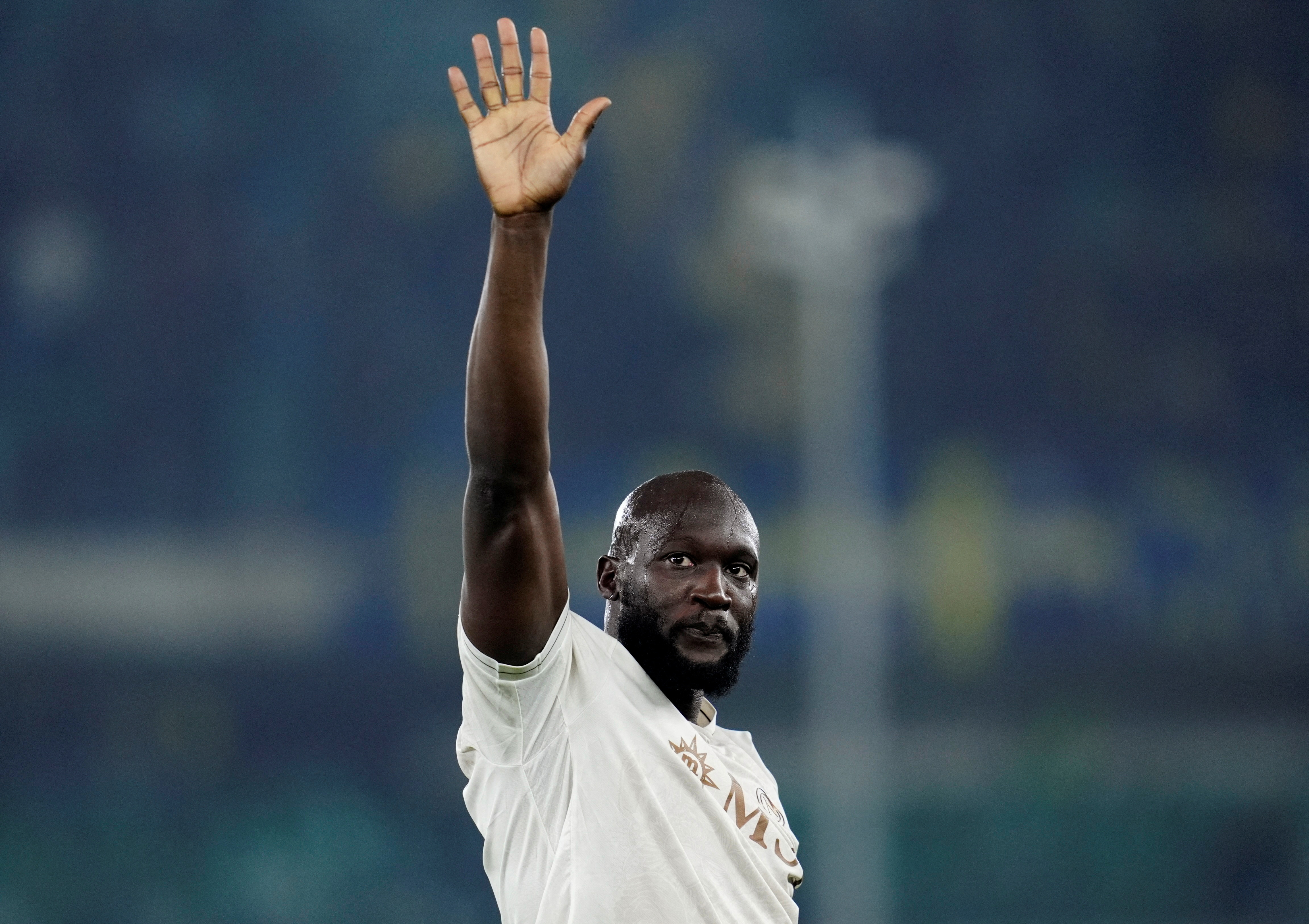 FILE PHOTO: Soccer Football - Serie A - Hellas Verona v Napoli - Stadio Marcantonio Bentegodi, Verona, Italy - February 28, 2026 Napoli's Romelu Lukaku celebrates after the match REUTERS/Matteo Ciambelli/File Photo