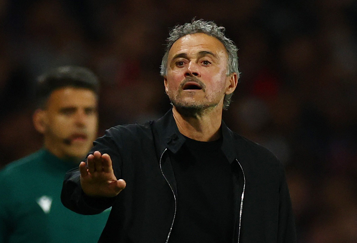 Soccer Football - UEFA Champions League - Semi Final - First Leg - Paris St Germain v Bayern Munich - Parc des Princes, Paris, France - April 28, 2026 Paris St Germain coach Luis Enrique REUTERS/Sarah Meyssonnier
