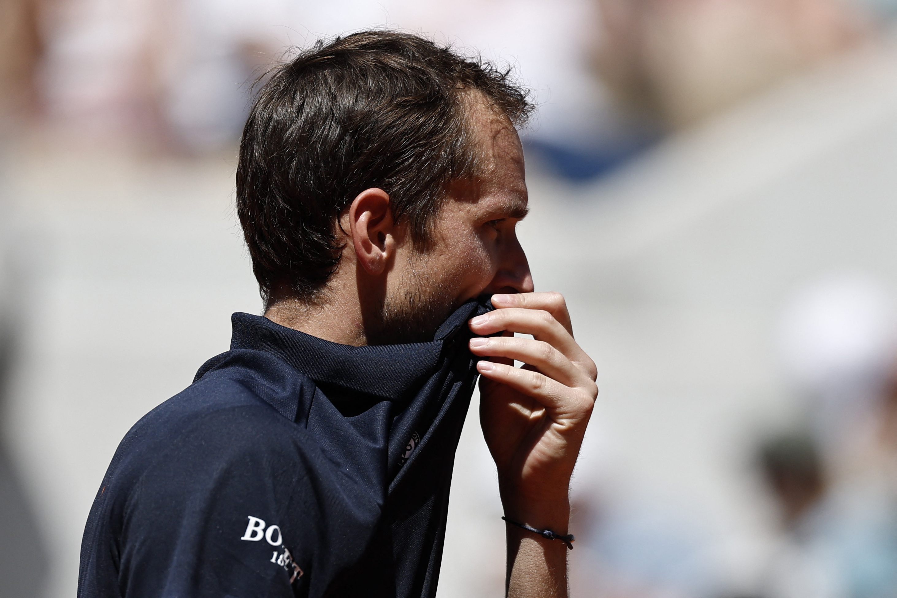 Tennis - French Open - Roland Garros, Paris, France - May 26, 2026 Russia's Daniil Medvedev during his first round match against Australia's Adam Walton REUTERS/Benoit Tessier