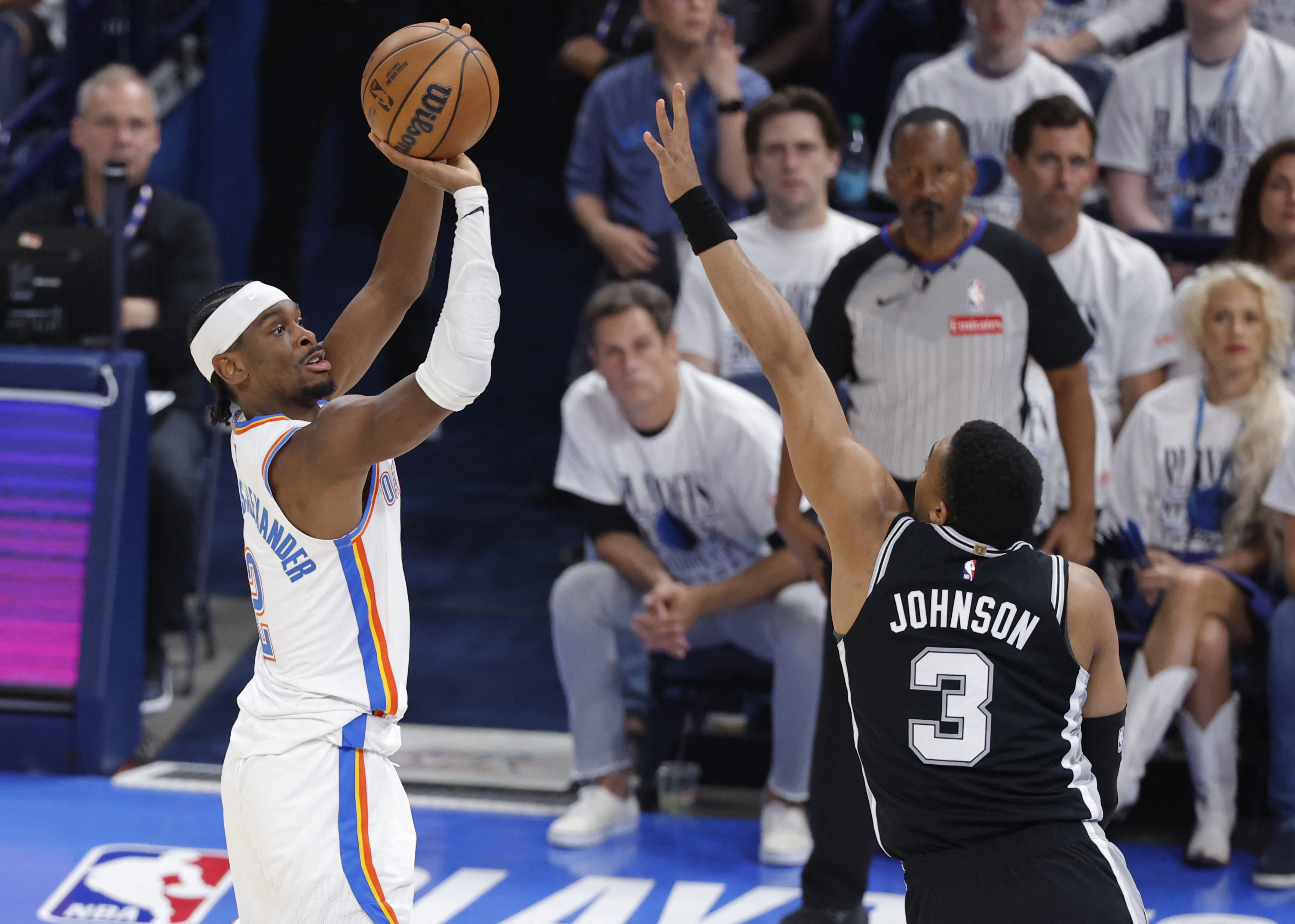 May 26, 2026; Oklahoma City, Oklahoma, USA; Oklahoma City Thunder guard Shai