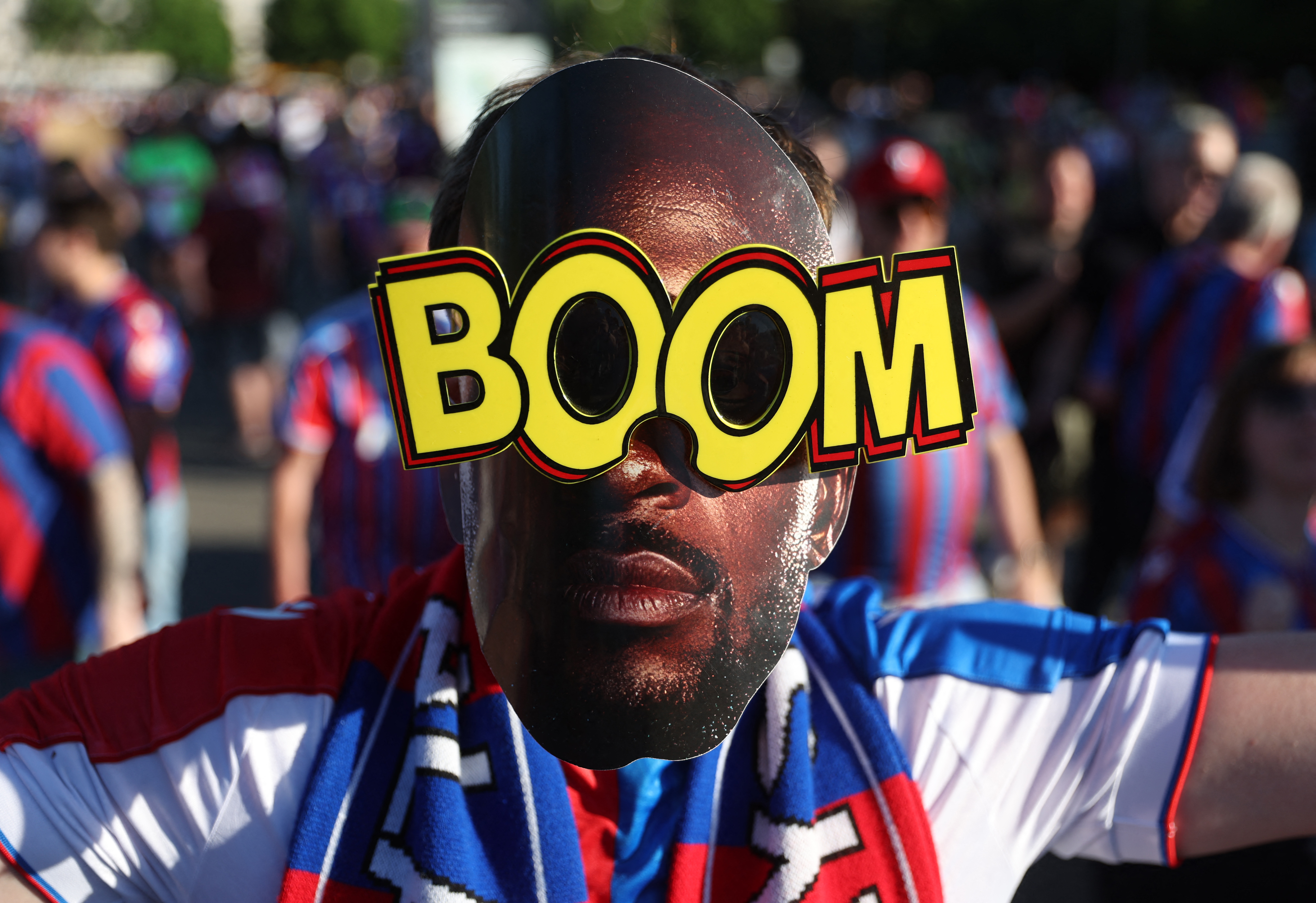 Soccer Football - UEFA Conference League - Final - Crystal Palace v Rayo Vallecano - Leipzig, Germany - May 27, 2026 A Crystal Palace fan before the match REUTERS/Maryam Majd