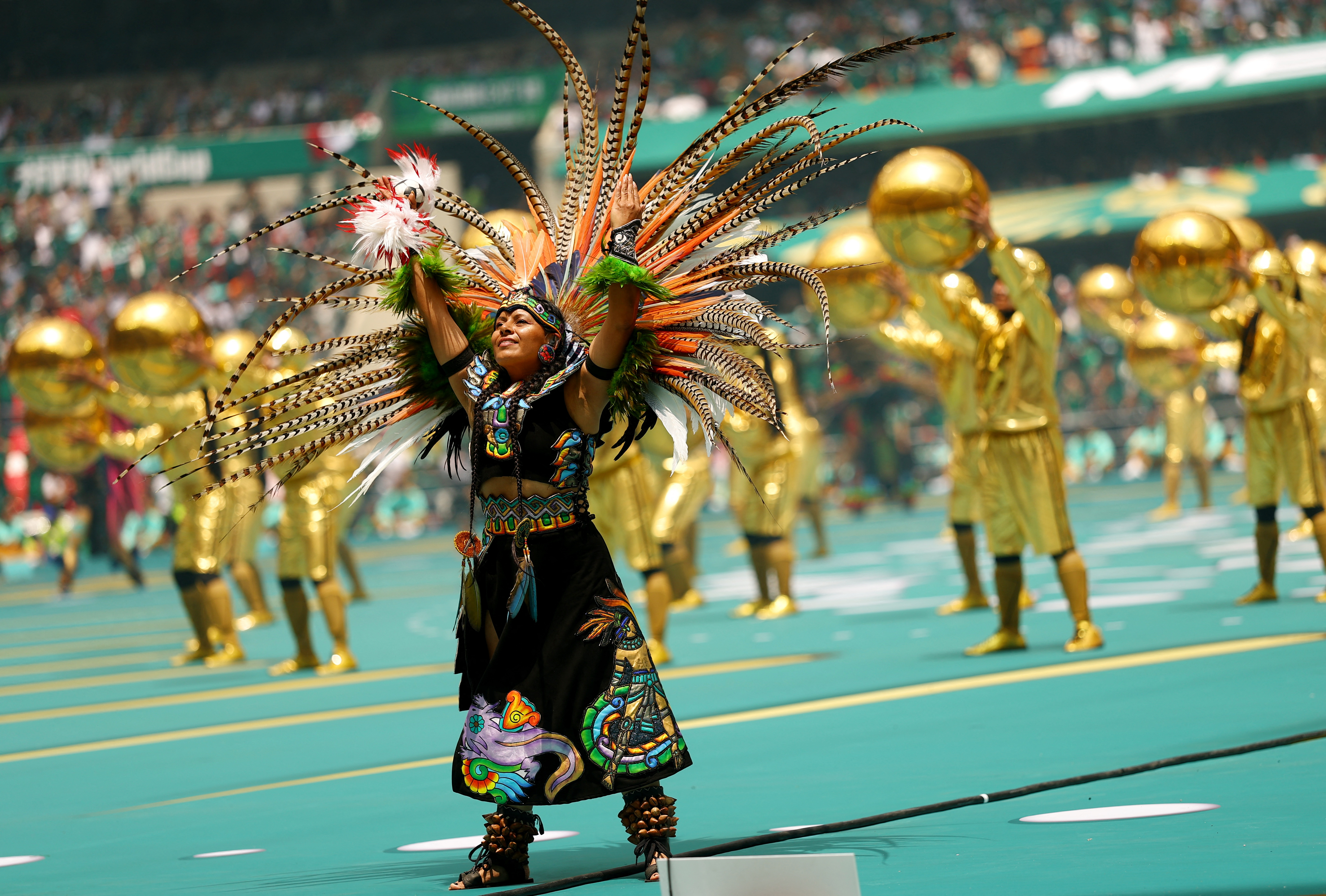 Soccer Football - FIFA World Cup 2026 - Group A - Mexico v South Africa - Estadio Azteca, Mexico City, Mexico - June 11, 2026 Performer during the opening ceremony before the match REUTERS/Hannah Mckay