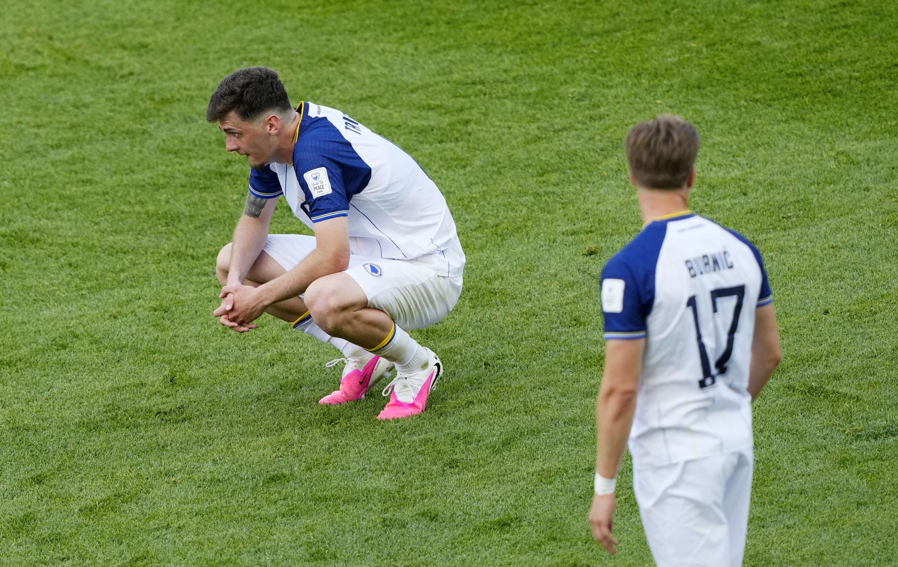 Soccer Football - FIFA World Cup 2026 - Group B - Canada v Bosnia and Herzegovina - Toronto Stadium, Toronto, Canada - June 12, 2026 Bosnia and Herzegovina's Benjamin Tahirovic reacts after the match IMAGN IMAGES via Reuters/Kevin Sousa