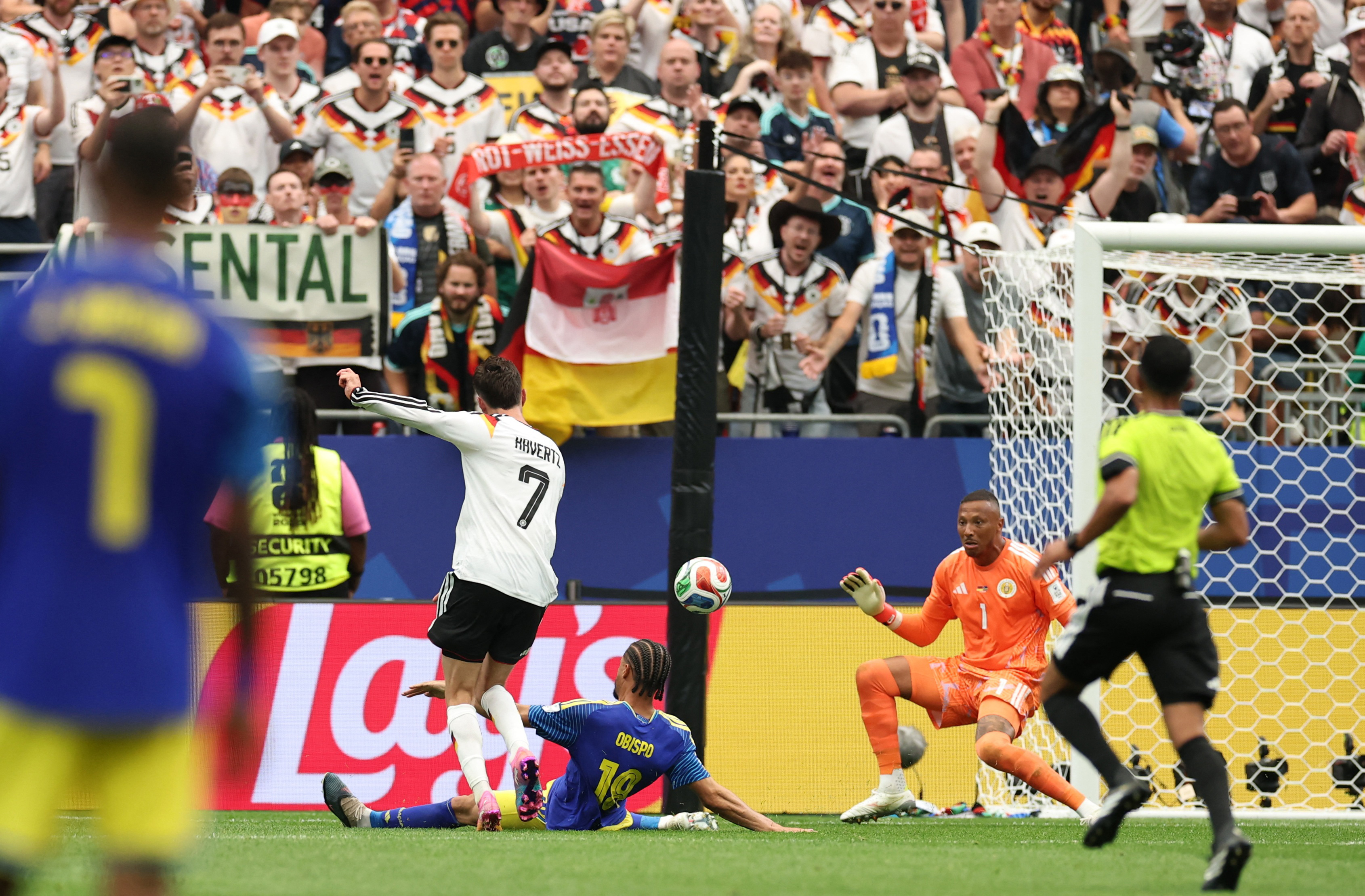 Soccer Football - FIFA World Cup 2026 - Group E - Germany v Curacao - Houston Stadium, Houston, Texas, U.S. - June 14, 2026 Germany's Kai Havertz scores their seventh goal REUTERS/Phil Noble