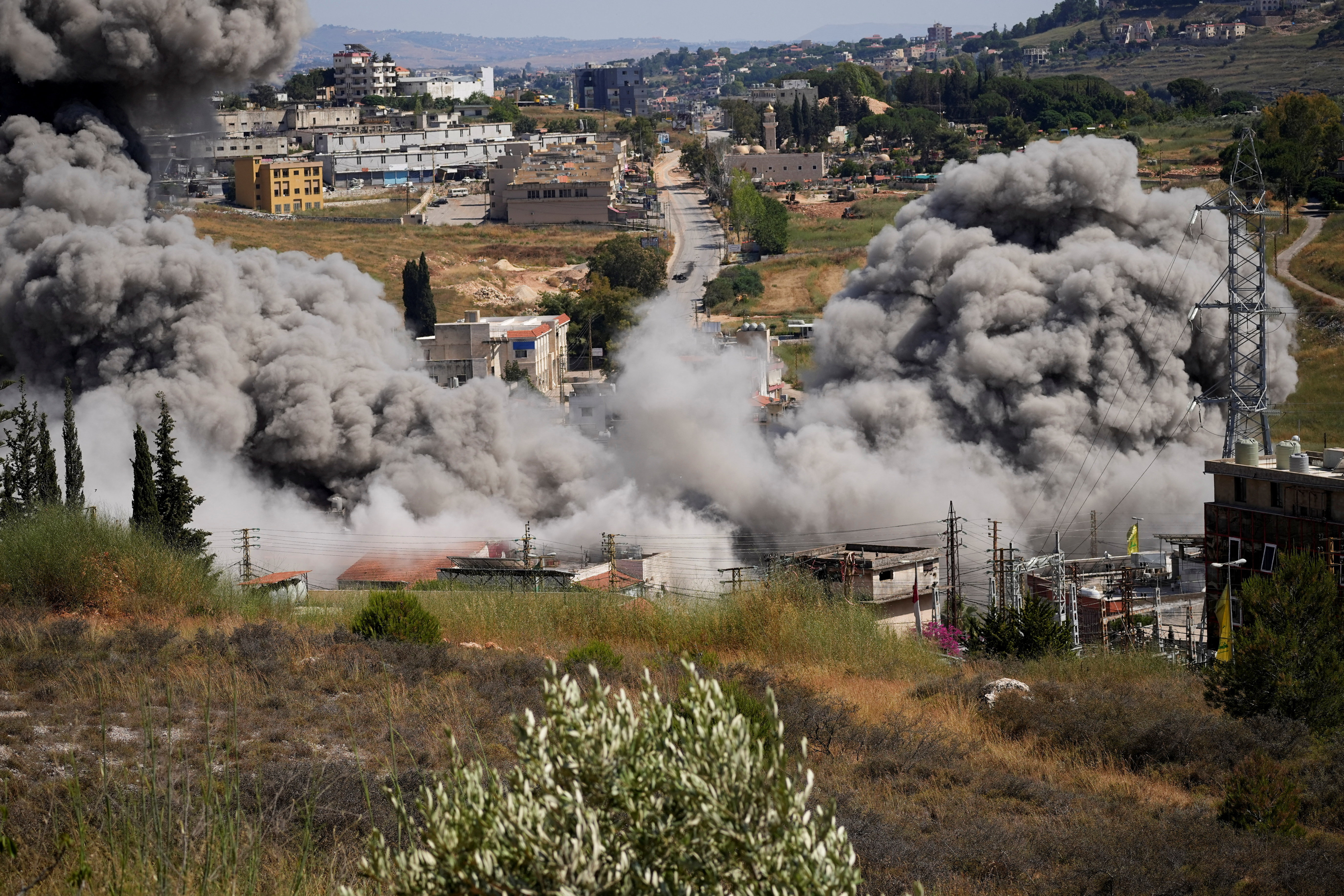 Smoke billows from southern Lebanon following an Israeli strike