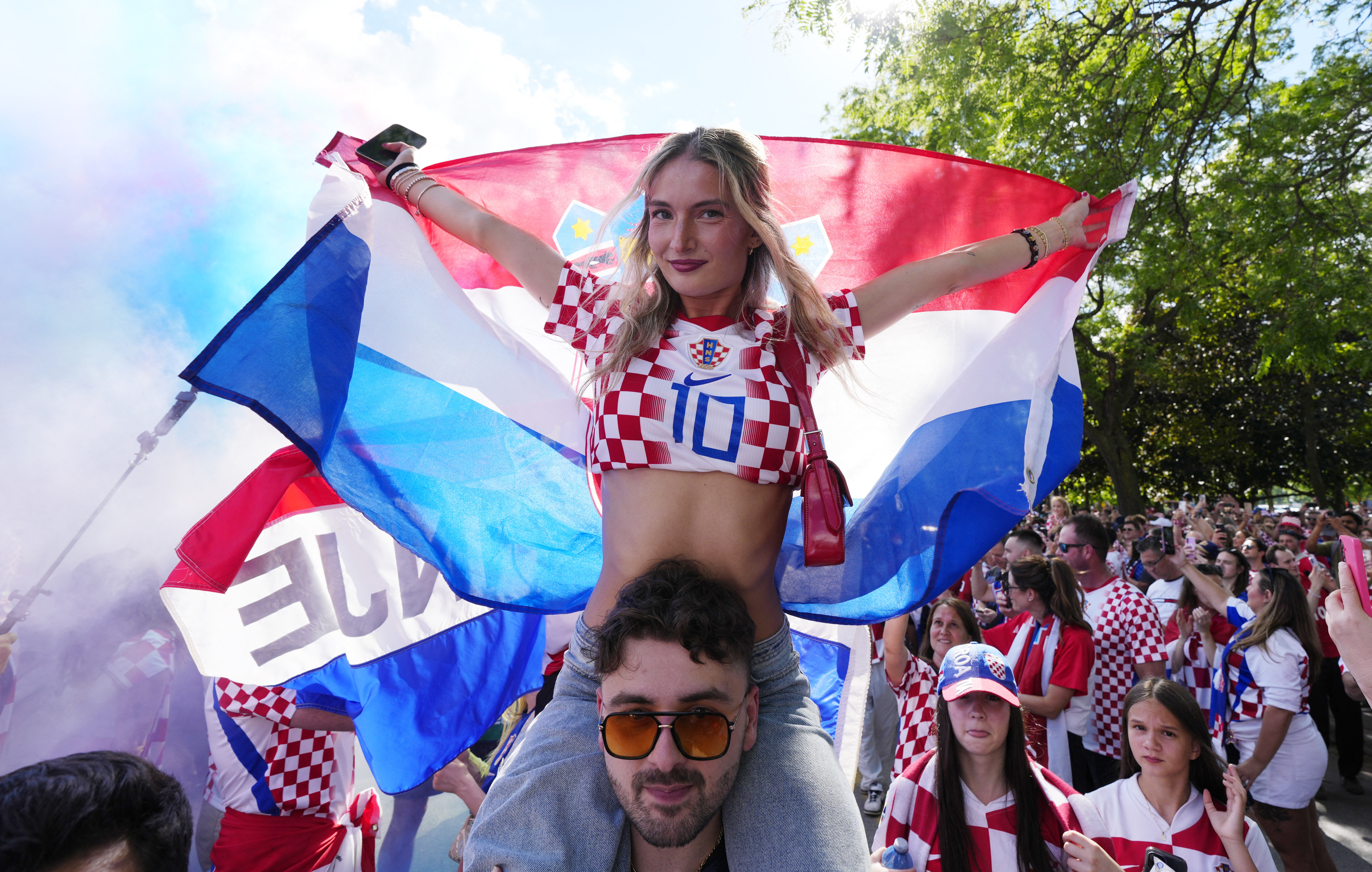 Soccer Football - FIFA World Cup 2026 - Group L - Panama v Croatia - Toronto Stadium, Toronto, Canada - June 23, 2026 Croatia fans outside the stadium before the match IMAGN IMAGES via Reuters/Kevin Sousa