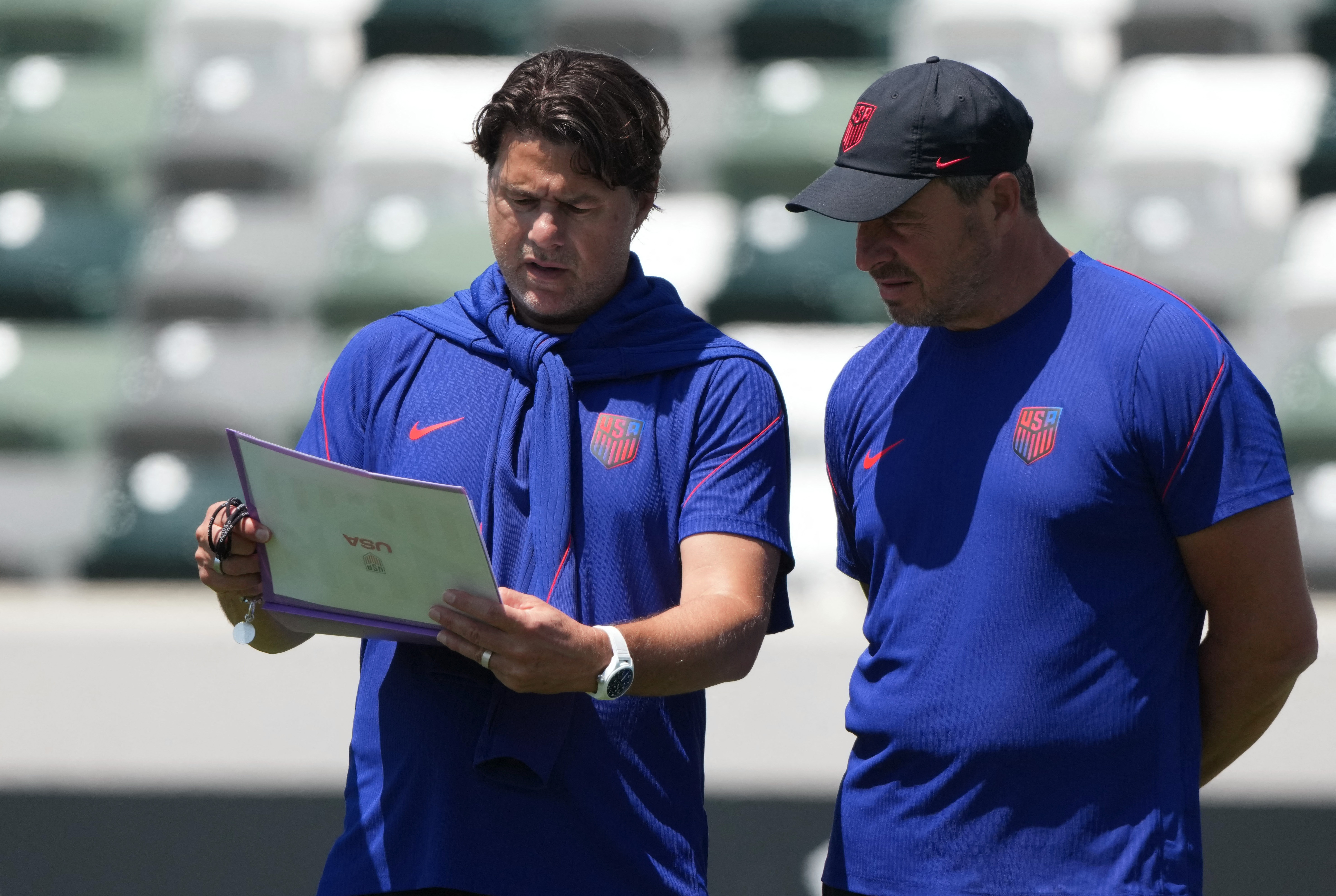 Soccer Football - FIFA World Cup 2026 - United States Training - Great Park Sports Complex, Irvine, California, U.S. - June 24, 2026 U.S. coach Mauricio Pochettino during training IMAGN IMAGES via Reuters/Kirby Lee