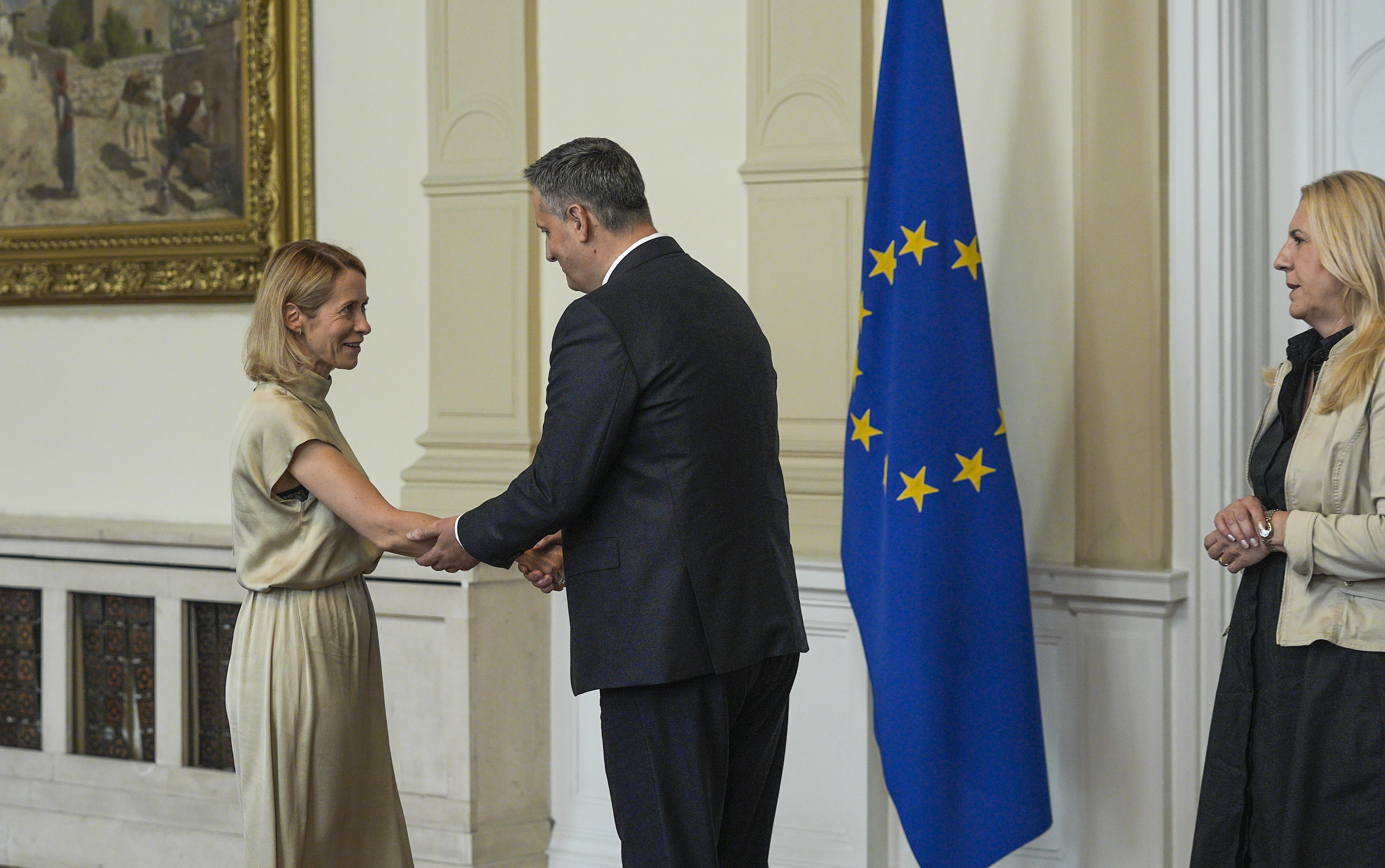 Sarajevo, BIH - 01. juli 2026:Predsjedništvo Bosne i Hercegovine primilo je visoku predstavnicu Evropske unije za vanjske poslove i sigurnosnu politiku i potpredsjednicu Evropske komisije Kaju Kallas. ( Samır Jordamovıc - Anadolu Agency )