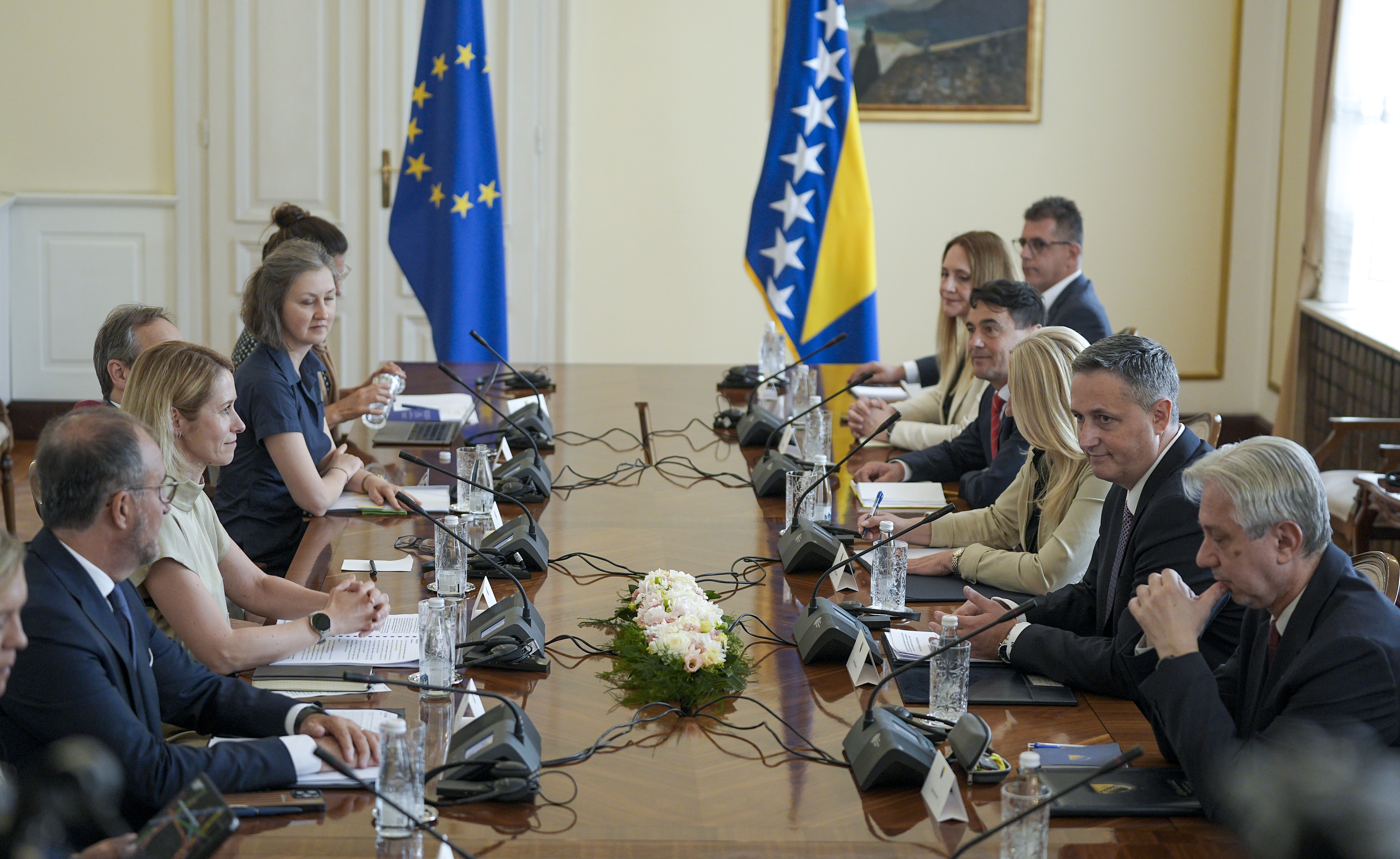 Sarajevo, BIH - 01. juli 2026:Predsjedništvo Bosne i Hercegovine primilo je visoku predstavnicu Evropske unije za vanjske poslove i sigurnosnu politiku i potpredsjednicu Evropske komisije Kaju Kallas. ( Samır Jordamovıc - Anadolu Agency )