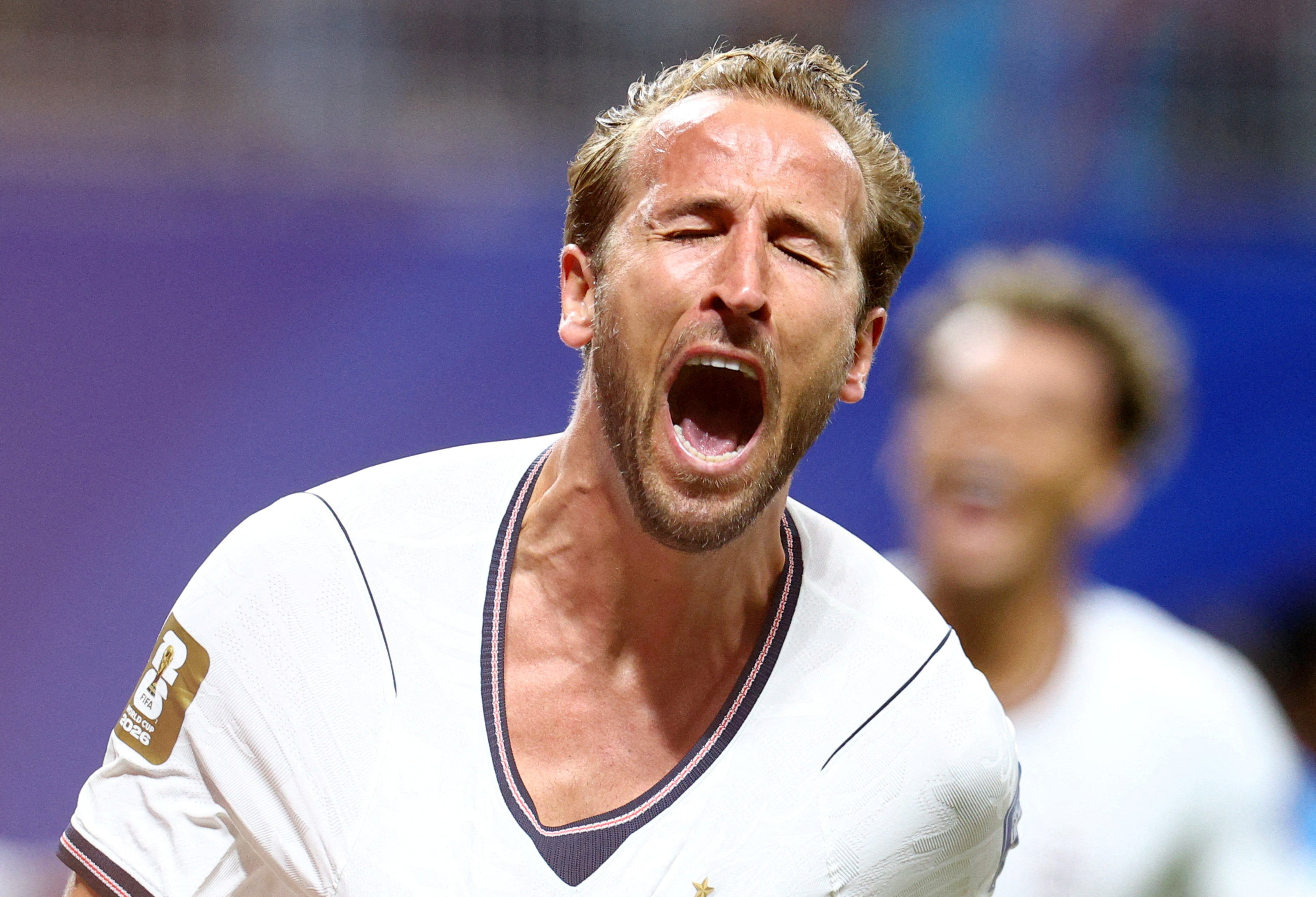 Soccer Football - FIFA World Cup 2026 - Round of 32 - England v DR Congo - Atlanta Stadium, Atlanta, Georgia, U.S. - July 1, 2026 England's Harry Kane celebrates scoring their first goal IMAGN IMAGES via Reuters/Nathan Ray Seebeck     TPX IMAGES OF THE DA