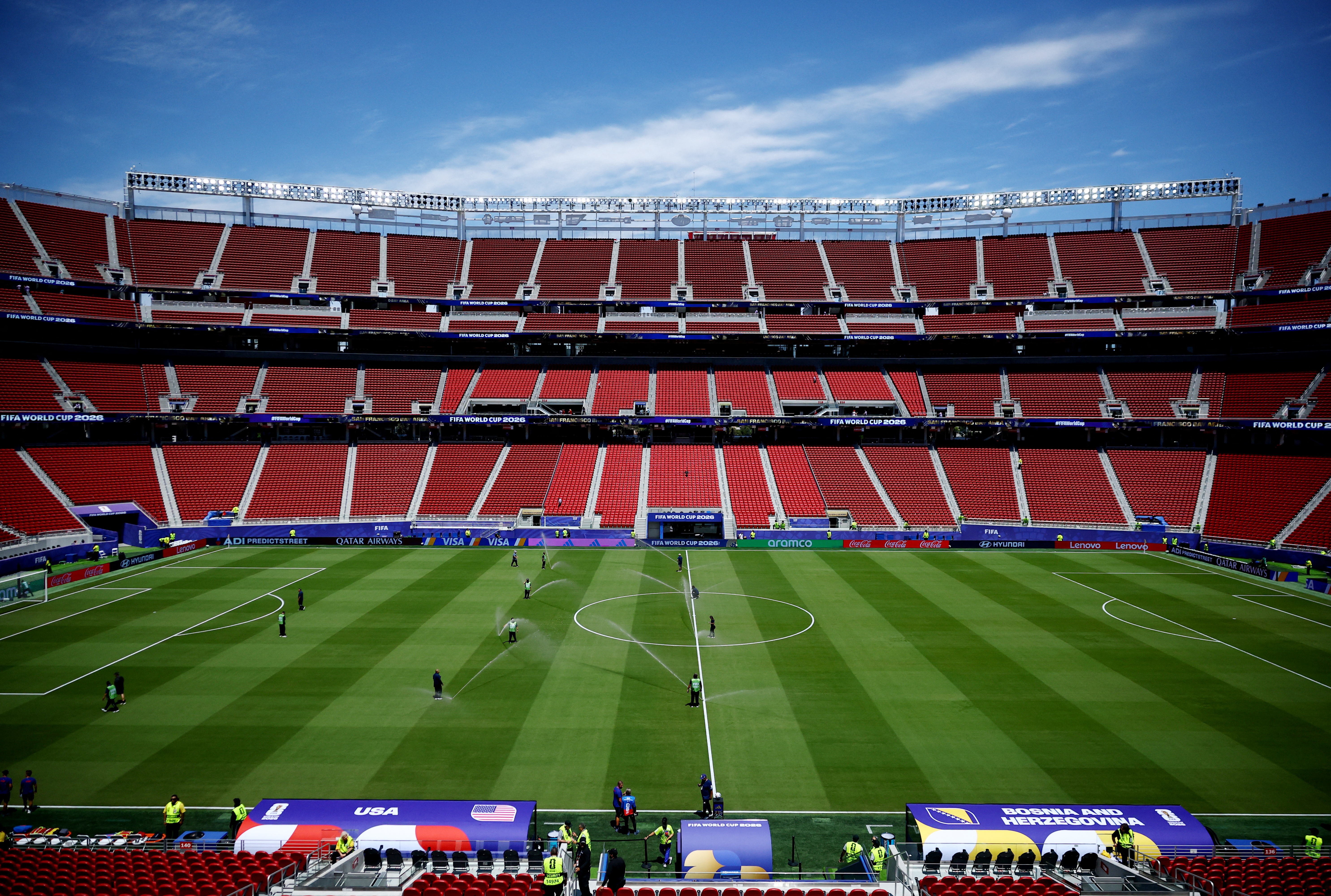 Soccer Football - FIFA World Cup 2026 - Round of 32 - United States v Bosnia and Herzegovina - San Francisco Bay Area Stadium, Santa Clara, California, U.S. - July 1, 2026 General view inside the stadium before the match REUTERS/Pedro Nunes