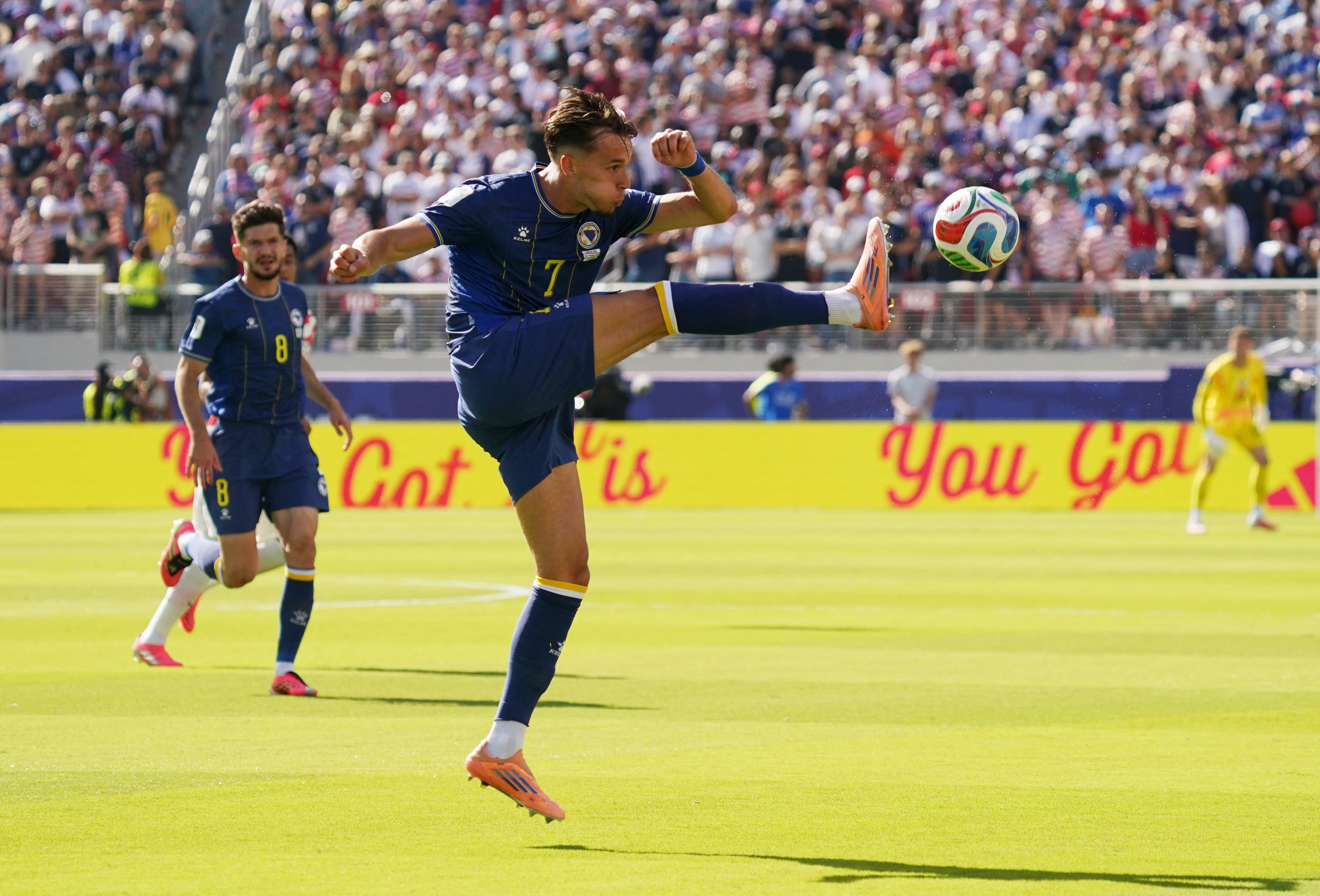 Soccer Football - FIFA World Cup 2026 - Round of 32 - United States v Bosnia and Herzegovina - San Francisco Bay Area Stadium, Santa Clara, California, U.S. - July 1, 2026 Bosnia and Herzegovina's Amar Dedic in action IMAGN IMAGES via Reuters/David Gonzal