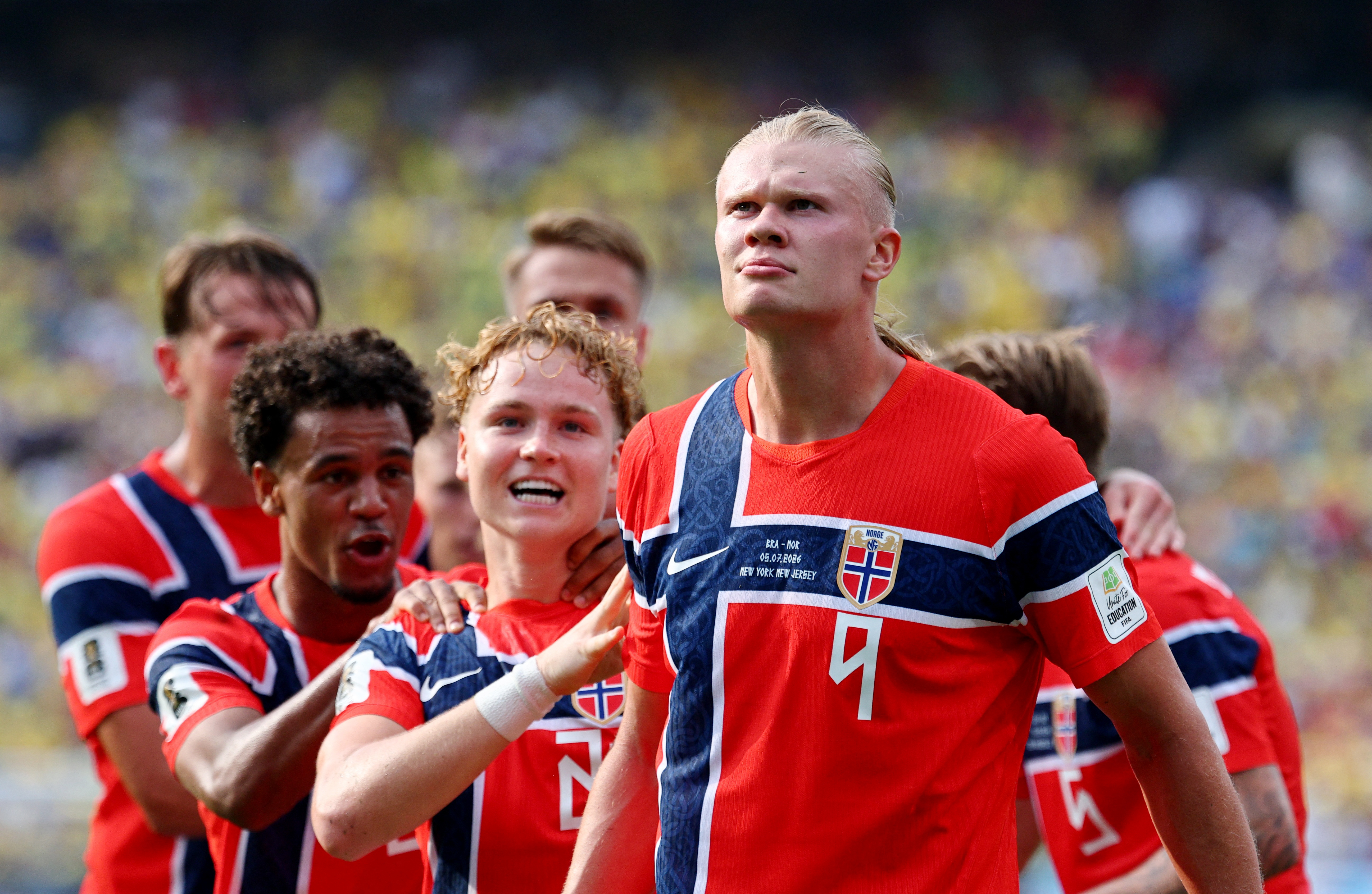 2026-07-05T214838Z_Soccer Football - FIFA World Cup 2026 - Round of 16 - Brazil v Norway - New York New Jersey Stadium, East Rutherford, New Jersey, U.S. - July 5, 2026 Norway's Erling Haaland celeb784219066_UP1EM751OL0MX_RTRMADP_3_SOCCER-WORLDCUP-BRA-NOR