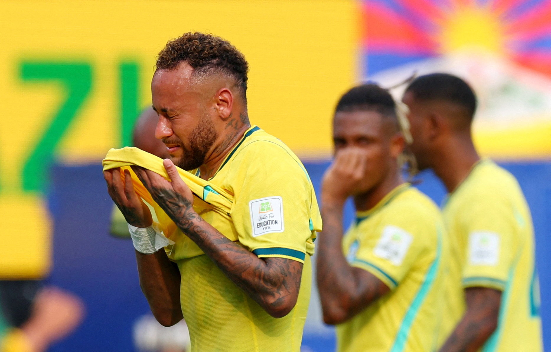Soccer Football - FIFA World Cup 2026 - Round of 16 - Brazil v Norway - New York New Jersey Stadium, East Rutherford, New Jersey, U.S. - July 5, 2026 Brazil's Neymar Jr. looks dejected after the match as Brazil are eliminated from the World Cup REUTERS/Mi