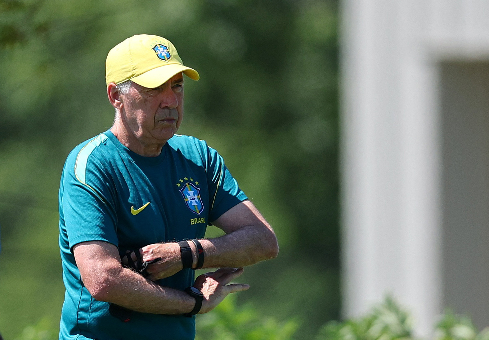 Soccer Football - FIFA World Cup 2026 - Brazil Training - Columbia Park Training Facility, Morristown, New Jersey, U.S. - July 4, 2026 Brazil coach Carlo Ancelotti during training IMAGN IMAGES via Reuters/Vincent Carchietta